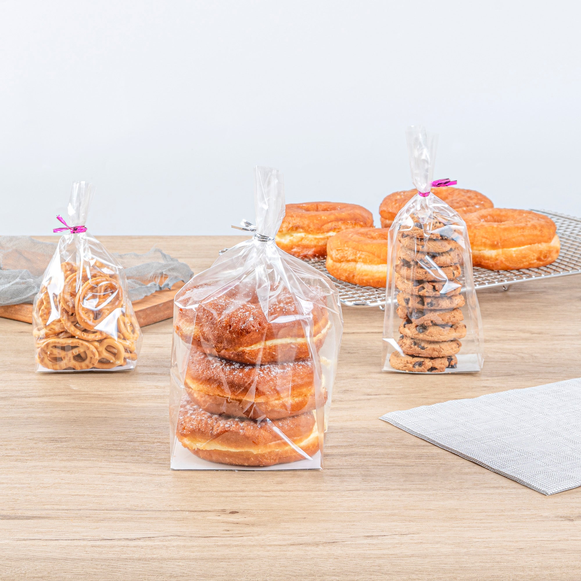 Clear Plastic Gusset Bags with Flat Bottom - 4