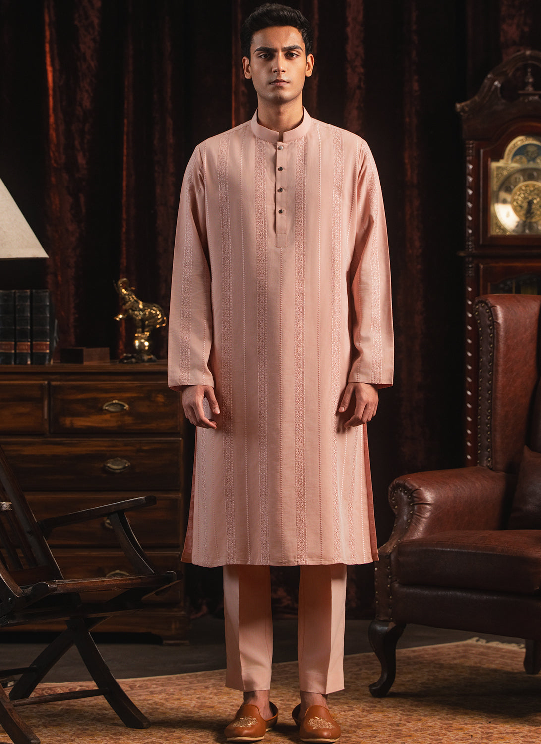 Light Pink Embroidered Kurta Set for Women | Traditional Indian Ethnic Wear | Perfect for Festivals, Weddings & Special Occasions