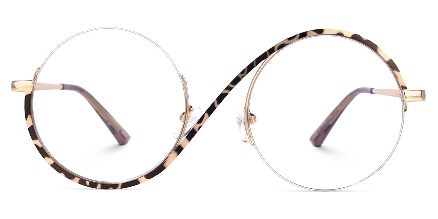 VOOGLAM Women's Round Clear Lens Glasses - Stylish & Lightweight Eyewear for Reading, Driving, and Everyday Fashion