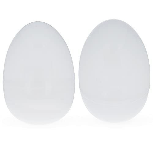 2-Pack White Plastic Jumbo Easter Eggs - 10