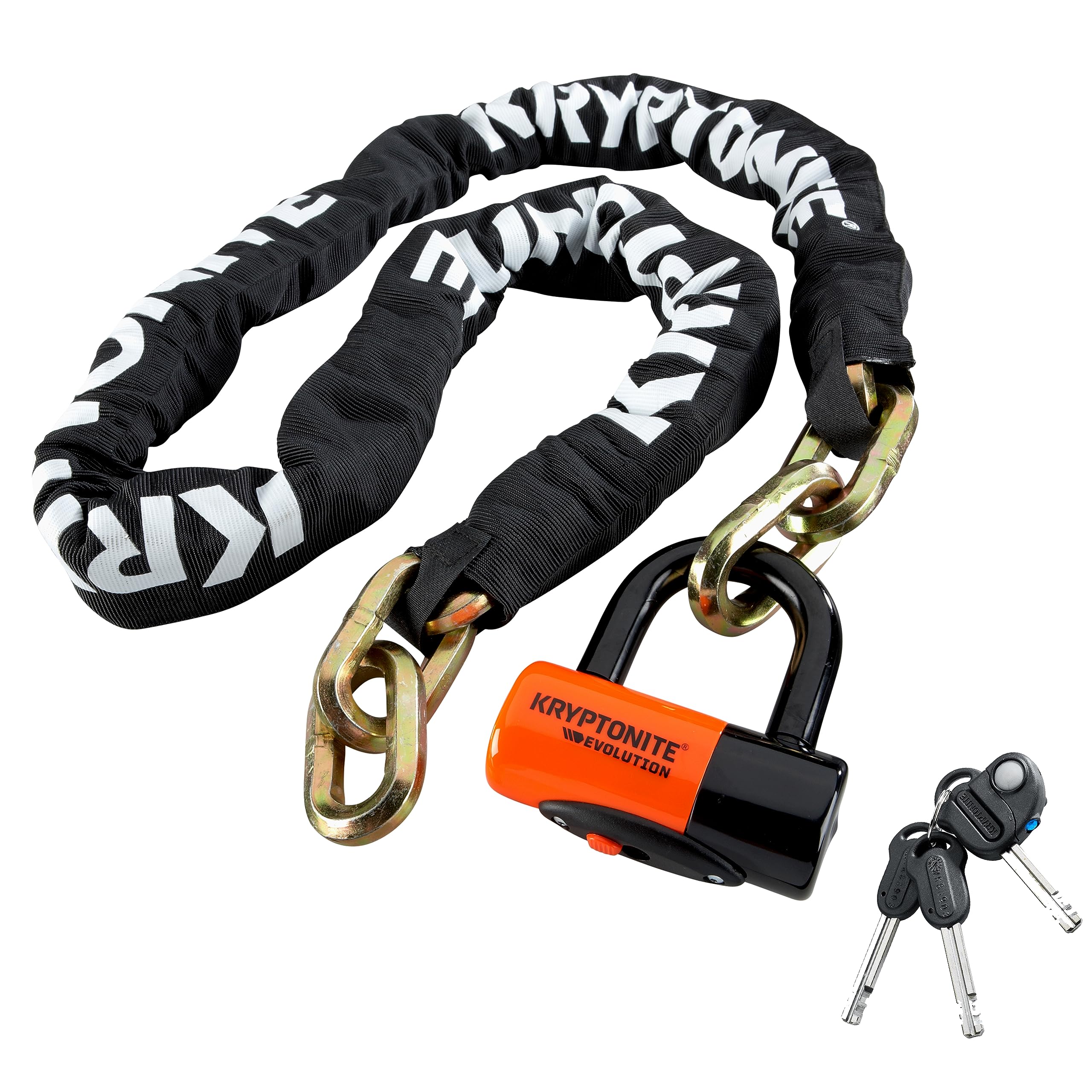 Kryptonite New York FAHGETTABOUDIT 1217 Heavy Duty 12mm Steel Bike Chain Lock - 5.5 FT Anti-Theft Bicycle Lock with Keys for E-Bike, Motorcycle, Scooter - Ultimate Security for Urban Commuting & Outdoor Adventures