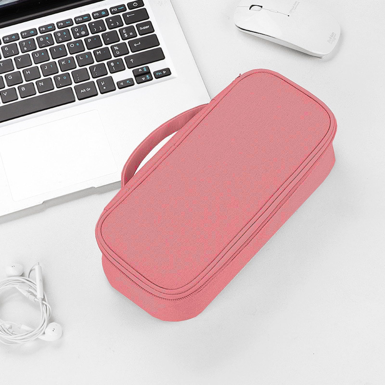 Electronic Cable Storage Bag - Travel Organizer for Wires & Cables - Multi-Function Portable Electronic Accessories Case (Pink) - Perfect for Travel, Office & Home Organization