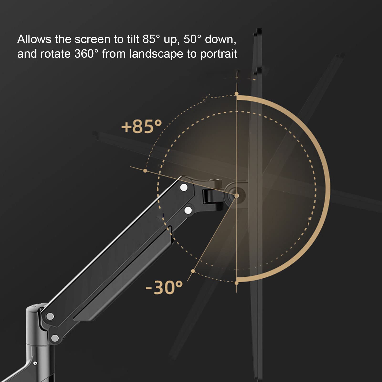 Nicoone Single Monitor Arm Stand - Heavy Duty Adjustable Desk Mount for 22-40 Inch Ultra Wide Computer Screens (Supports 2-15kg) - Perfect for Home Office, Gaming Setup & Workspace Ergonomics