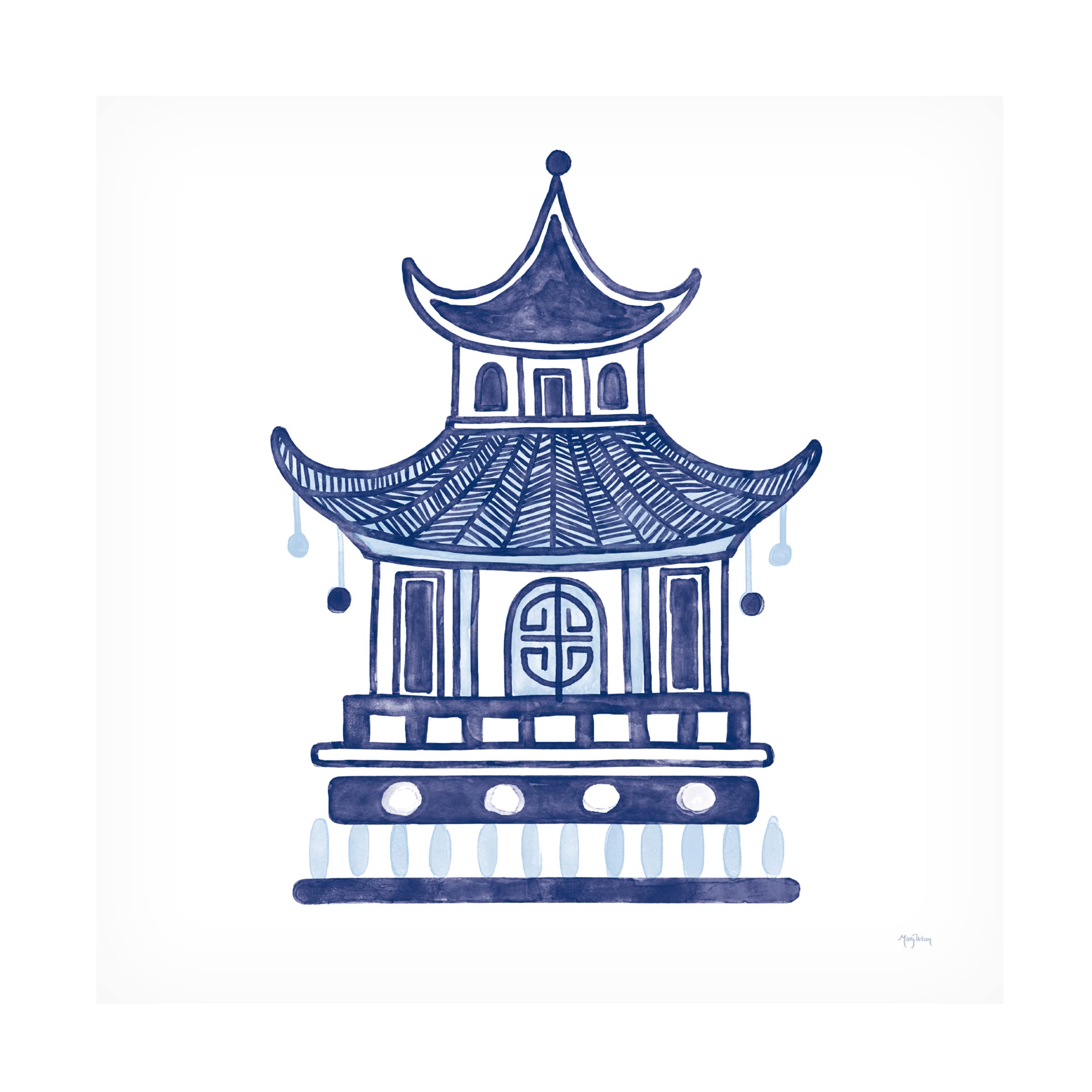 Trademark Fine Art 'Everyday Chinoiserie II' Canvas Wall Art by Mary Urban - Elegant Asian-Inspired Home Decor for Living Room, Bedroom & Office