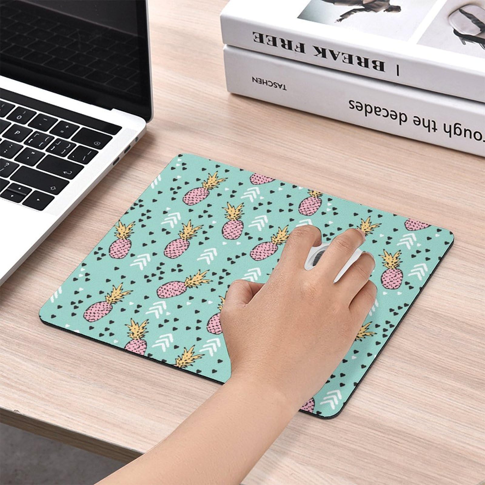 Hawaiian Tropical Pineapple Mouse Pad - Non-Slip Waterproof Gaming Mouse Mat, Durable & Fashionable for Home & Office Use (18x22cm) - Perfect for PC, Laptop, Workstation & Gaming Setup