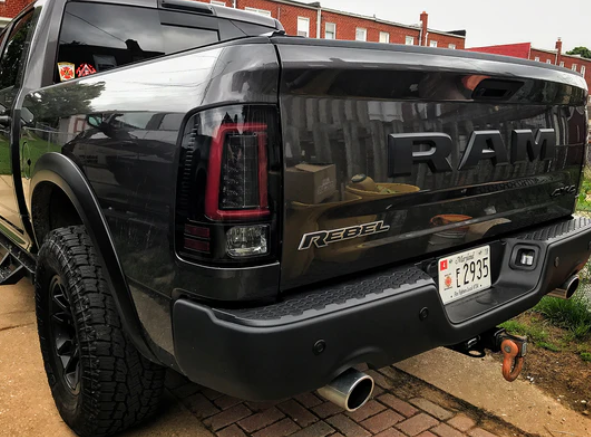 Dodge RAM 2500/3500 2010-2018 LED Tail Lights - Red Lens Replacement for OEM Halogen Lights | Enhanced Visibility & Style for Trucks