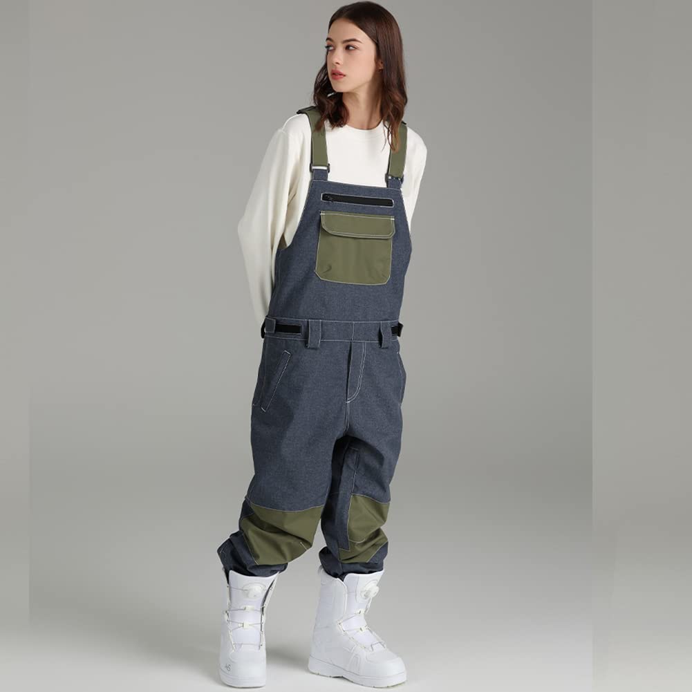 SEARIPE Women's & Men's Adjustable Insulated Snow Bib Overalls - Waterproof, Windproof & Wear-Resistant Ski Pants for Hiking, Climbing & Winter Sports