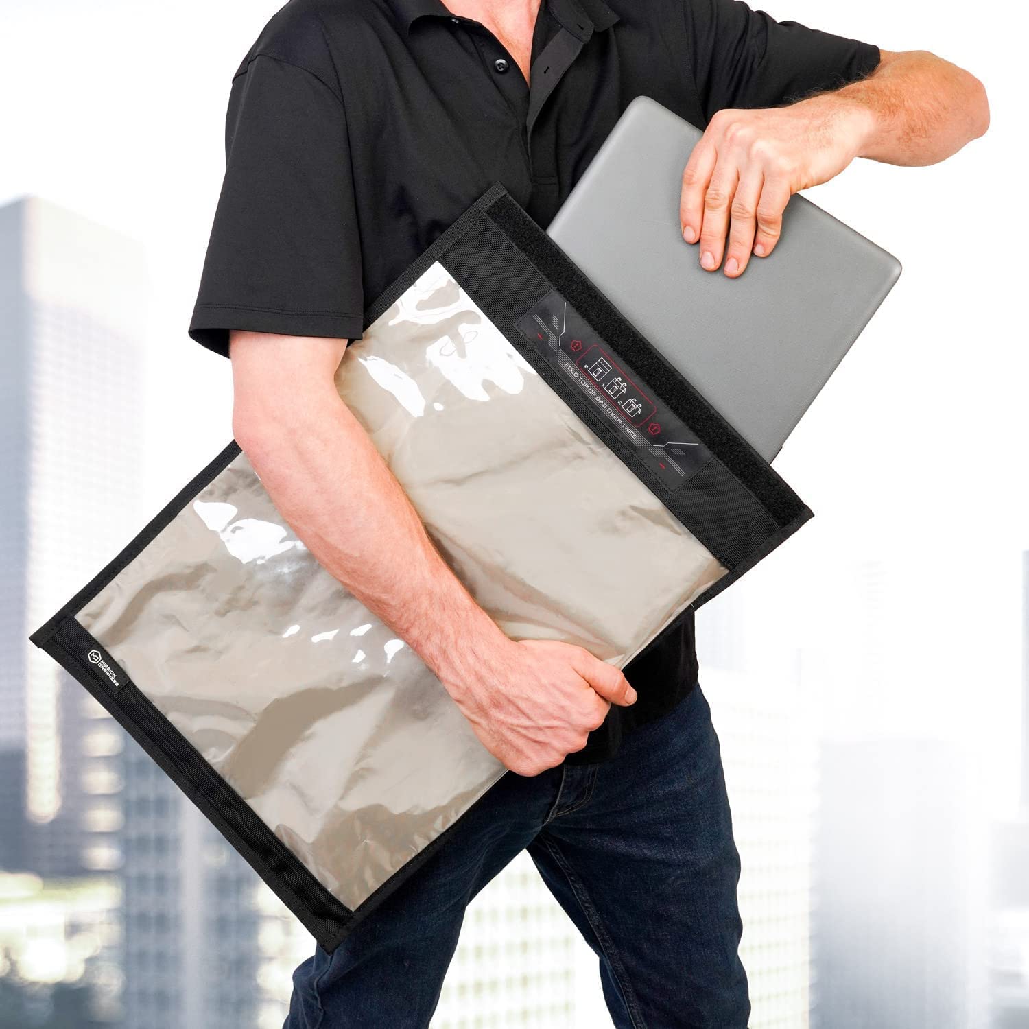 Mission Darkness Faraday Bag for Laptops - EMP Shielded Pouch for Law Enforcement, Military & Privacy Protection | Anti-Hacking, Anti-Tracking & Data Security | Perfect for Travel, Business Meetings & Secure Device Storage