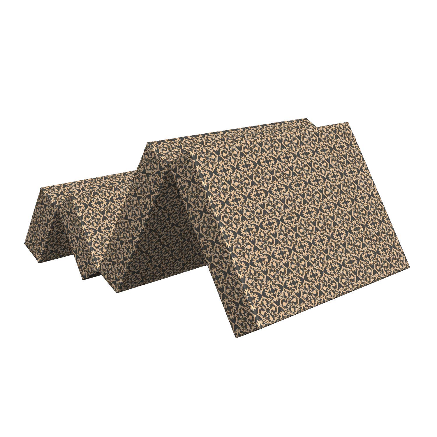 Ambesonne Classical Foldable Mattress - Damask Inspired Swirl Design, 74.8