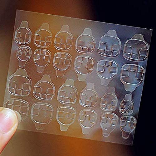 GLAZU 48-Piece Peel & Stick Nail Glue Stickers - 2 Sheets Pack | Strong Adhesive for Fake Nails & Press On Nails | Double Sided Nail Tabs for Long-Lasting Wear | Perfect for Salon, Home Manicures & Nail Art DIY