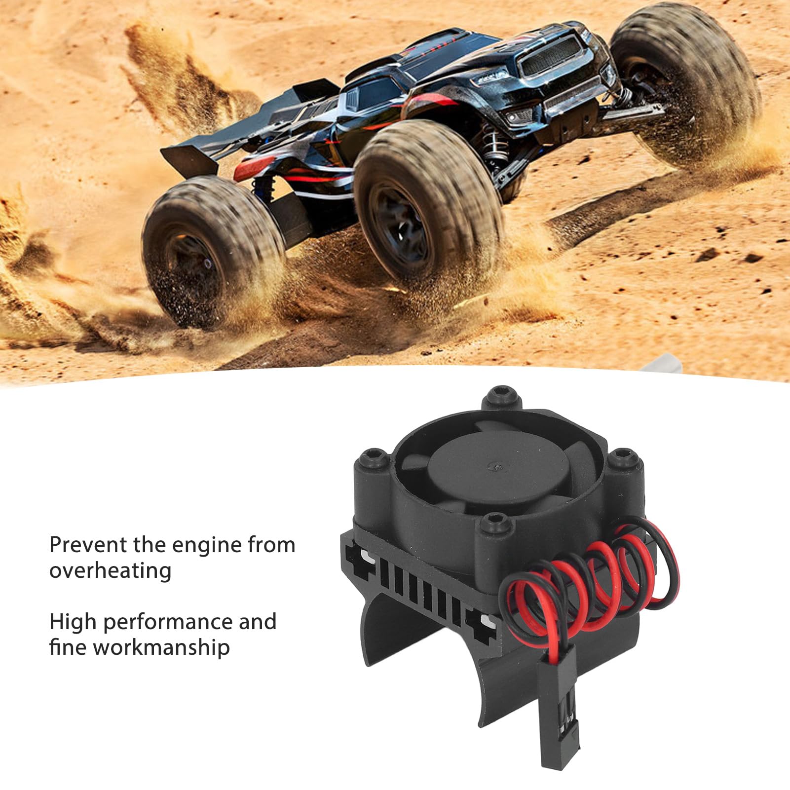 High-Performance RC Motor Cooling Fan & Heatsink for Traxxas 1/18 Scale Remote Control Cars - Black Aluminum Alloy Accessory | Perfect for Off-Road Racing, Crawling & High-Speed Drifting