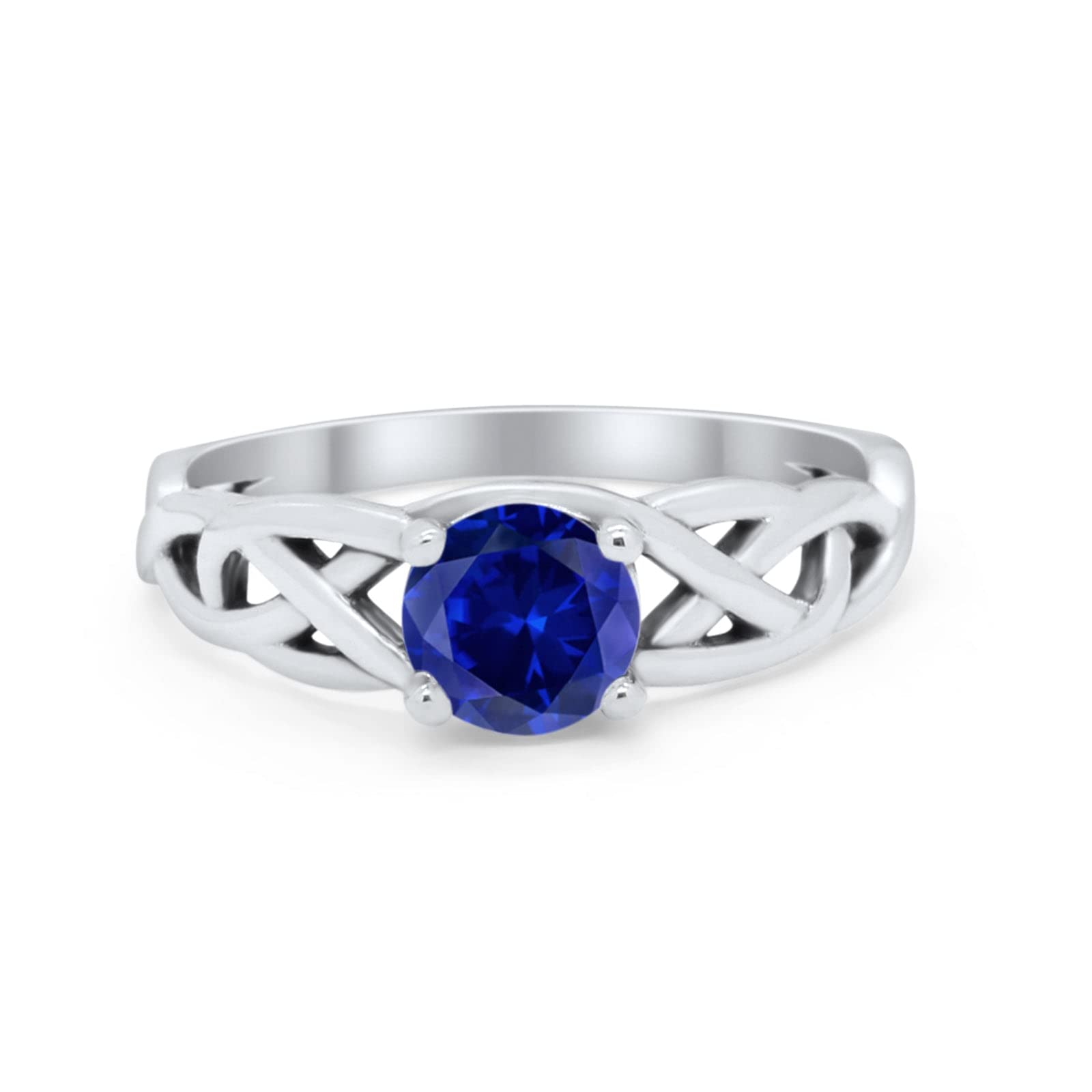 Blue Apple Co. Solitaire Celtic Engagement Ring - Round Cubic Zirconia in 925 Sterling Silver - Perfect for Proposals, Weddings & Anniversary Gifts
