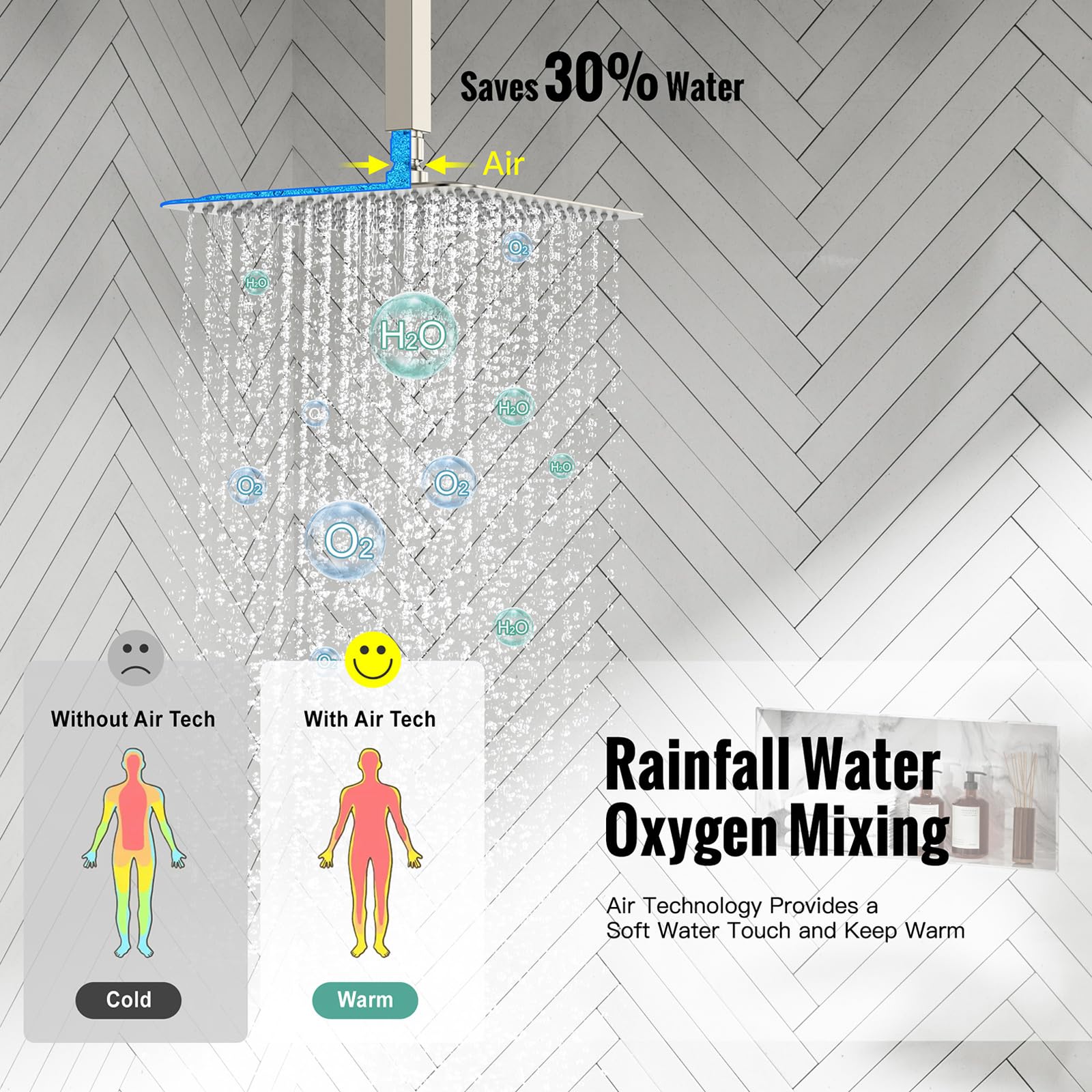 SR SUN RISE 10 Inch Brass Ceiling Mounted Rainfall Shower System - Brushed Nickel Luxury Bathroom Shower Combo Set with Rain Mixer - Perfect for Spa-Like Experience in Master Bathrooms and Luxury Hotels