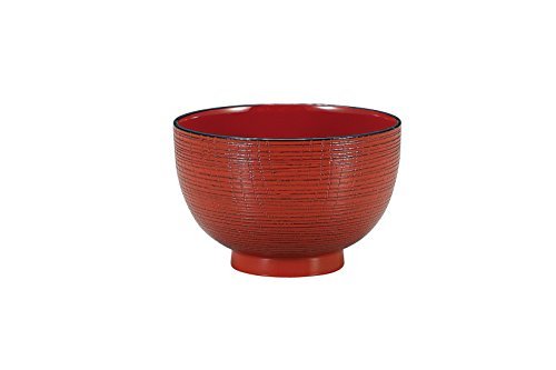 Premium Wood Grain Soup Bowl - Nero Black, 4.1 Inch (10.6cm) Wide, 7cm Tall - Elegant Japanese-Style Ceramic Dish for Ramen, Miso Soup & Asian Cuisine - Microwave & Dishwasher Safe