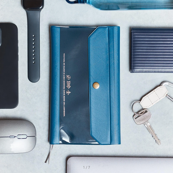 Hobonichi Techo 2025 Alettone Navy Weeks Cover - Slim Planner Cover Only for Daily Journaling, Work Planning & Personal Organization