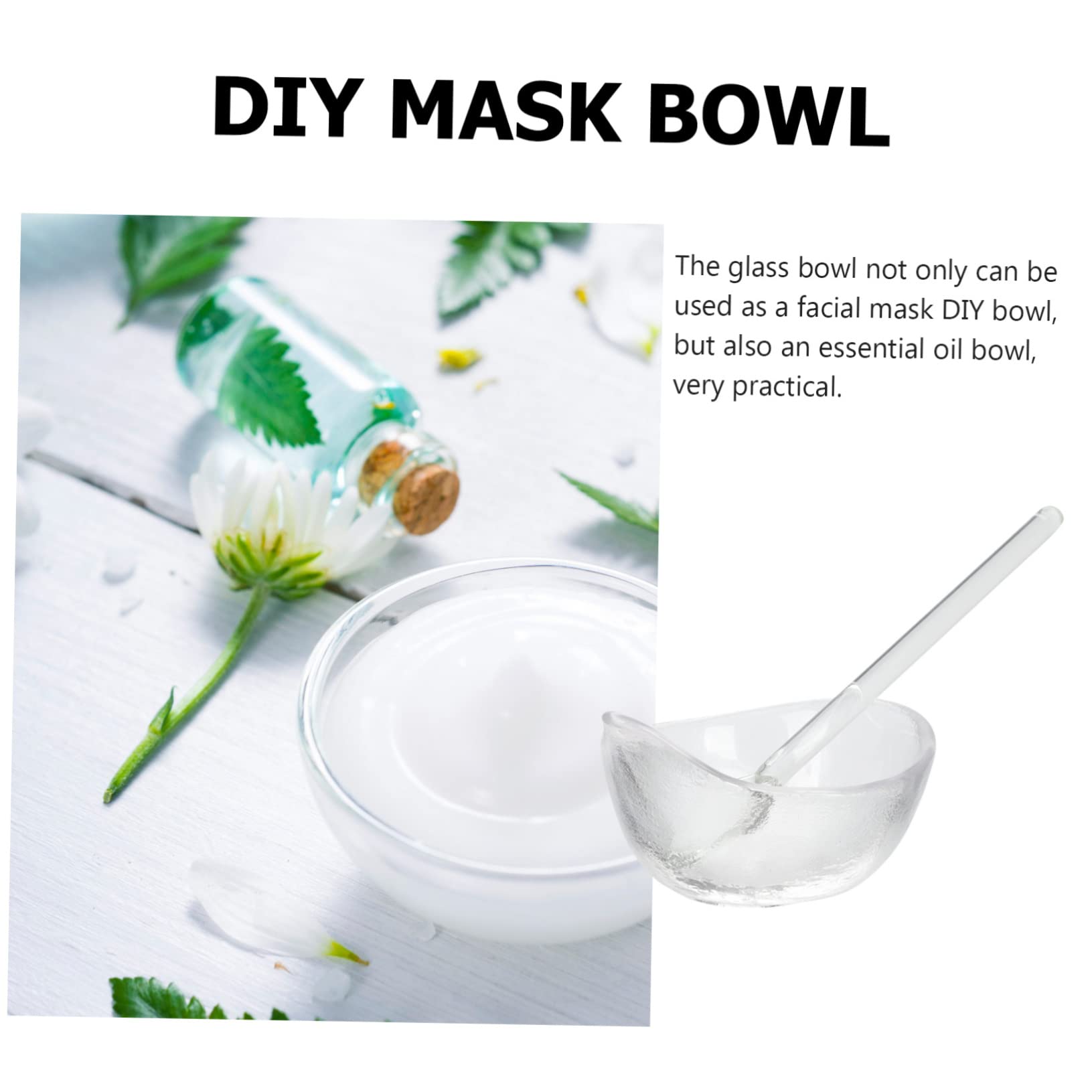 FOMIYES Glass Facial Mask Mixing Bowl with Spoon - Professional Spa & Beauty Salon Tool Set for DIY Skincare, Facials, and At-Home Treatments