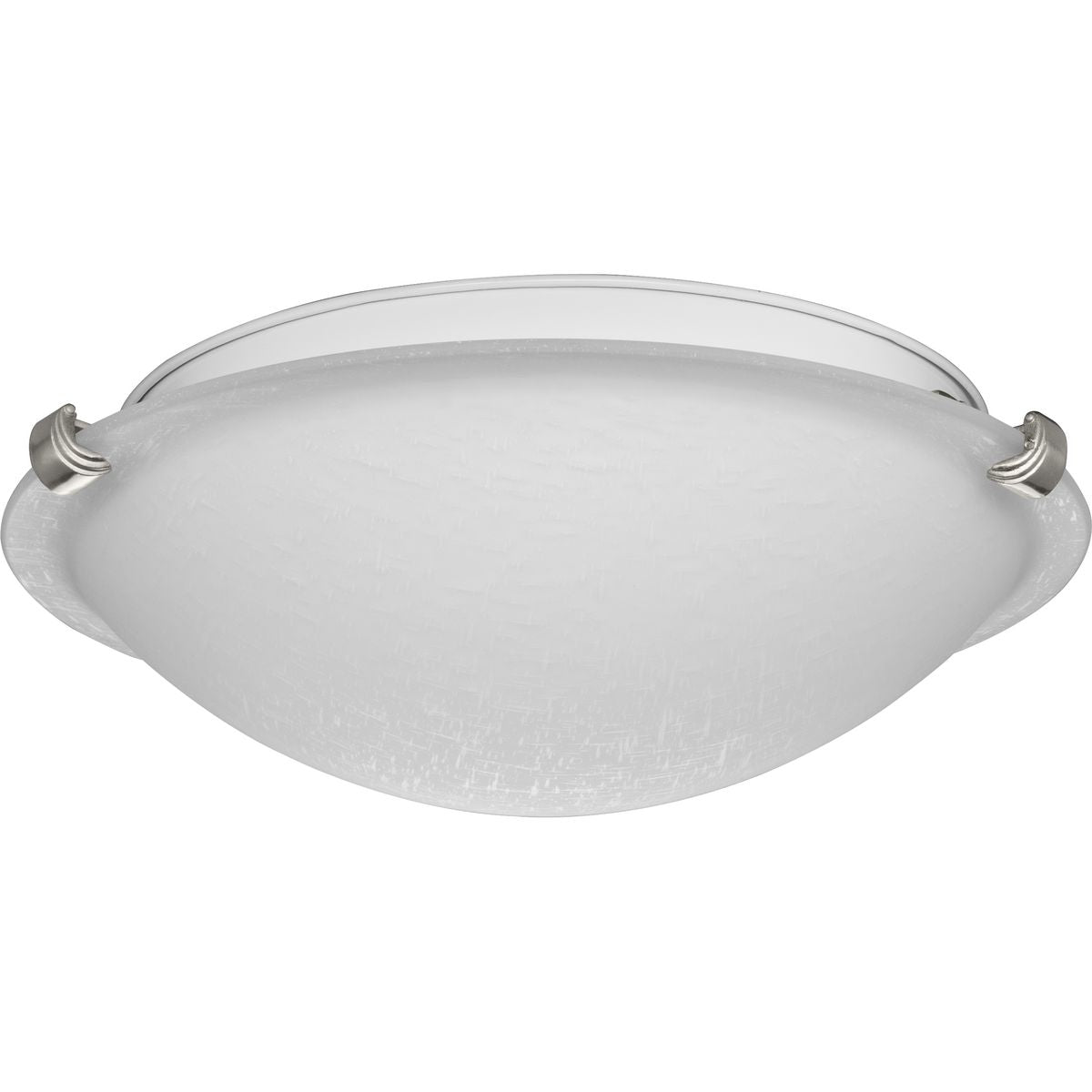 12 1/4 Inch Linen Dome Flush Mount Ceiling Light with Etched Glass - 2 Light Fixture for Bedroom, Living Room & Dining Room Lighting