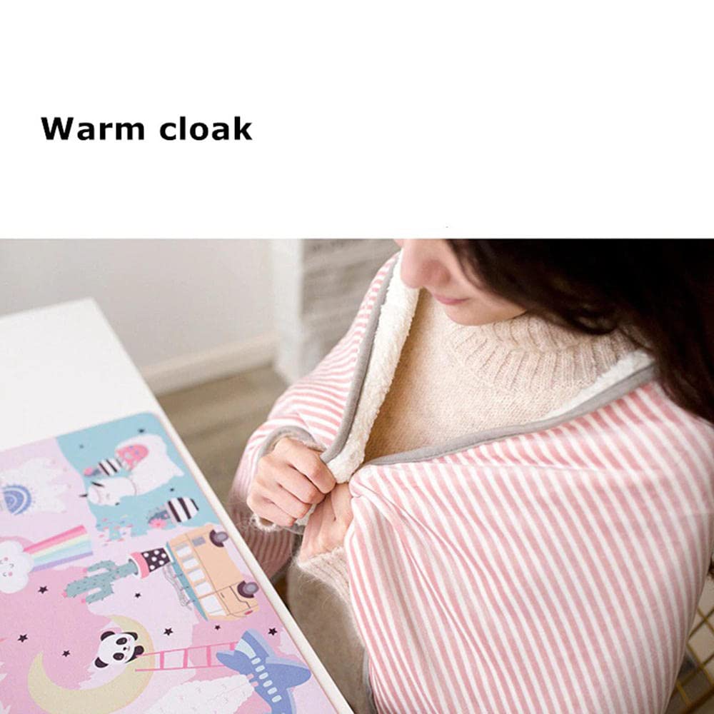 USB Electric Heating Blanket for Pets & Office - Soft Washable Warming Knee Pads & Shawl in Pink | Perfect for Winter Home, Work & Travel Use