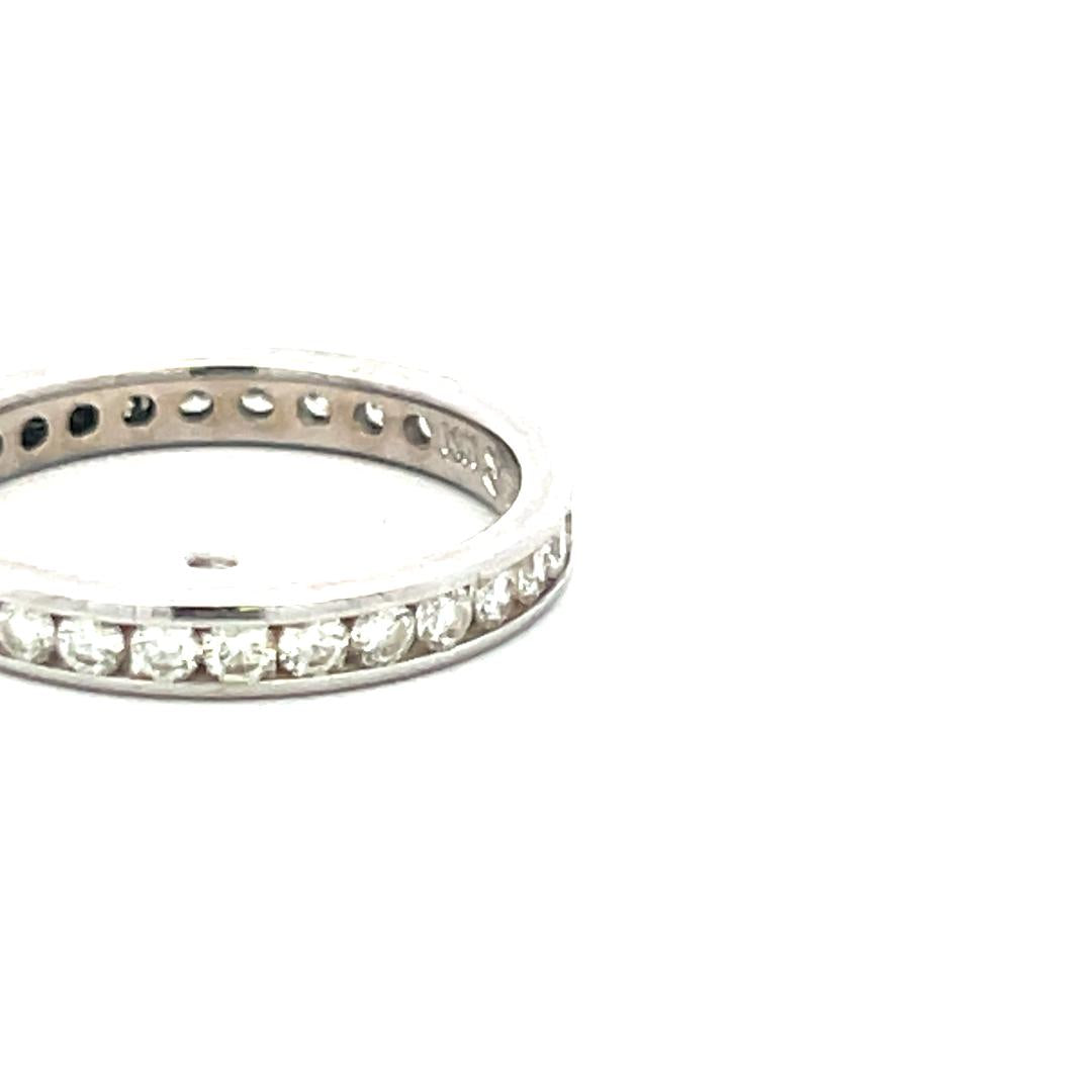 1.00 Carat Round Brilliant G SI Diamond 14K White Gold Eternity Band Ring - Perfect for Anniversaries, Weddings & Special Occasions