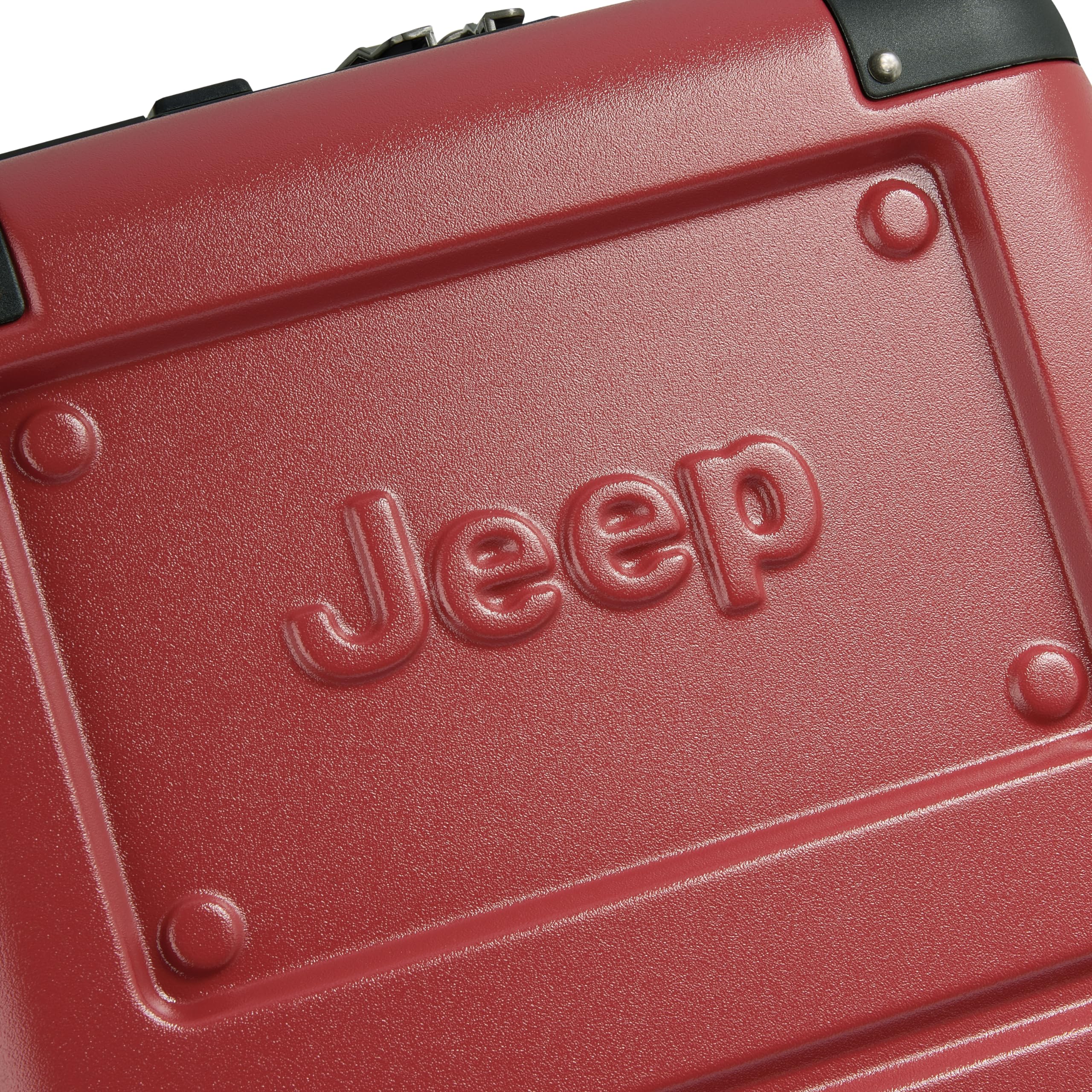 Jeep JH002B 19-Inch Hardside Expandable Carry-On Luggage with 360° Spinner Wheels - Chili Pepper Red - Perfect for Air Travel & Weekend Getaways