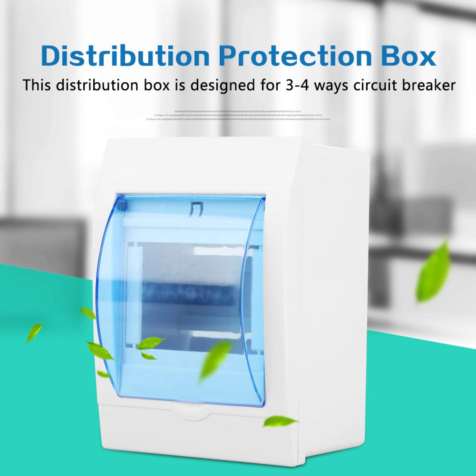 3-4 Way Transparent Plastic Circuit Breaker Box - Wall Mount Power Distribution Protection Enclosure for Indoor Electrical Wiring | Home & Office Use