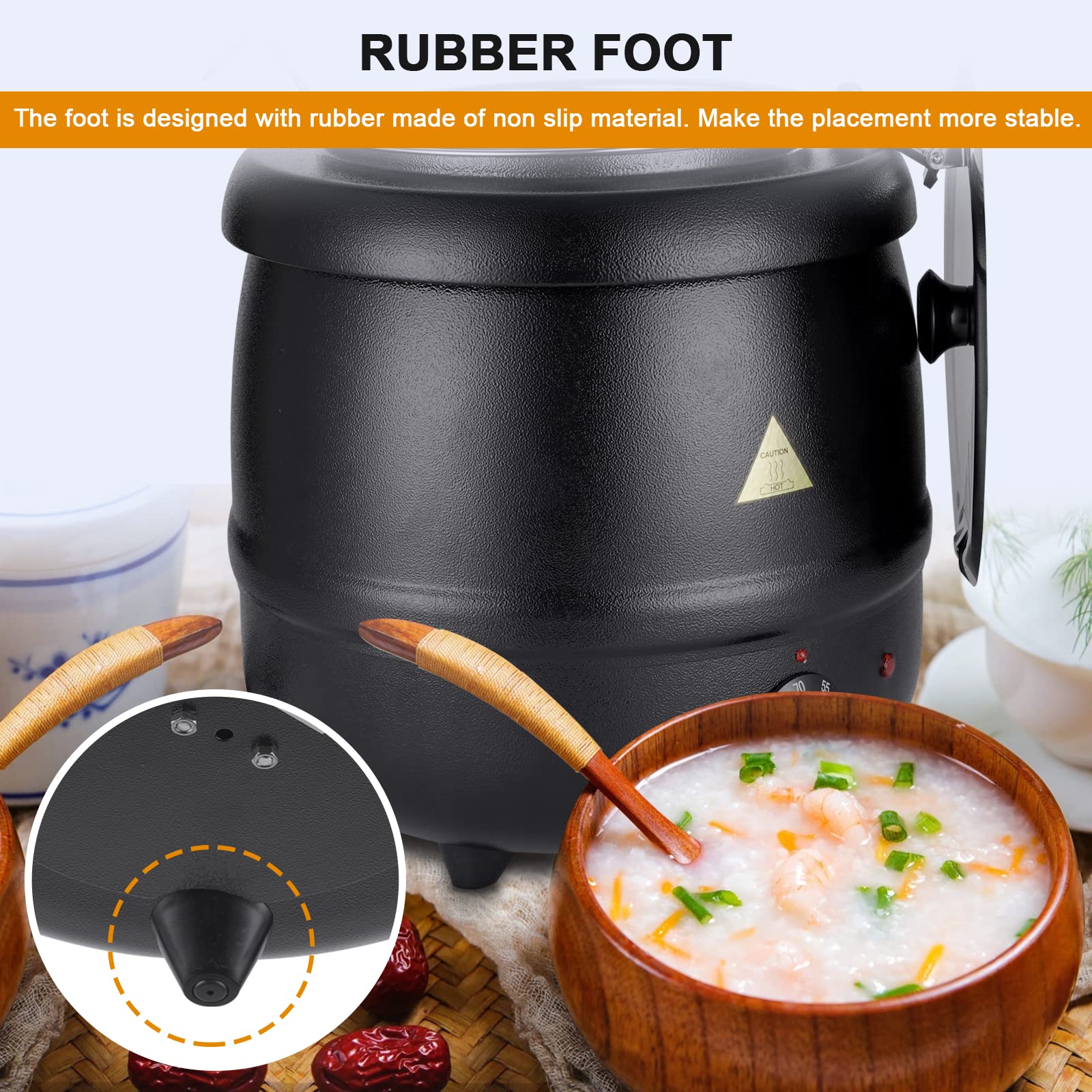 Commercial Electric Food Warmer with Ladle - Buffet Soup Kettle & Cheese Warmer for Catering, Restaurants, and Party Serving - Perfect for Hot Food Display at Events, Banquets, and Buffet Tables
