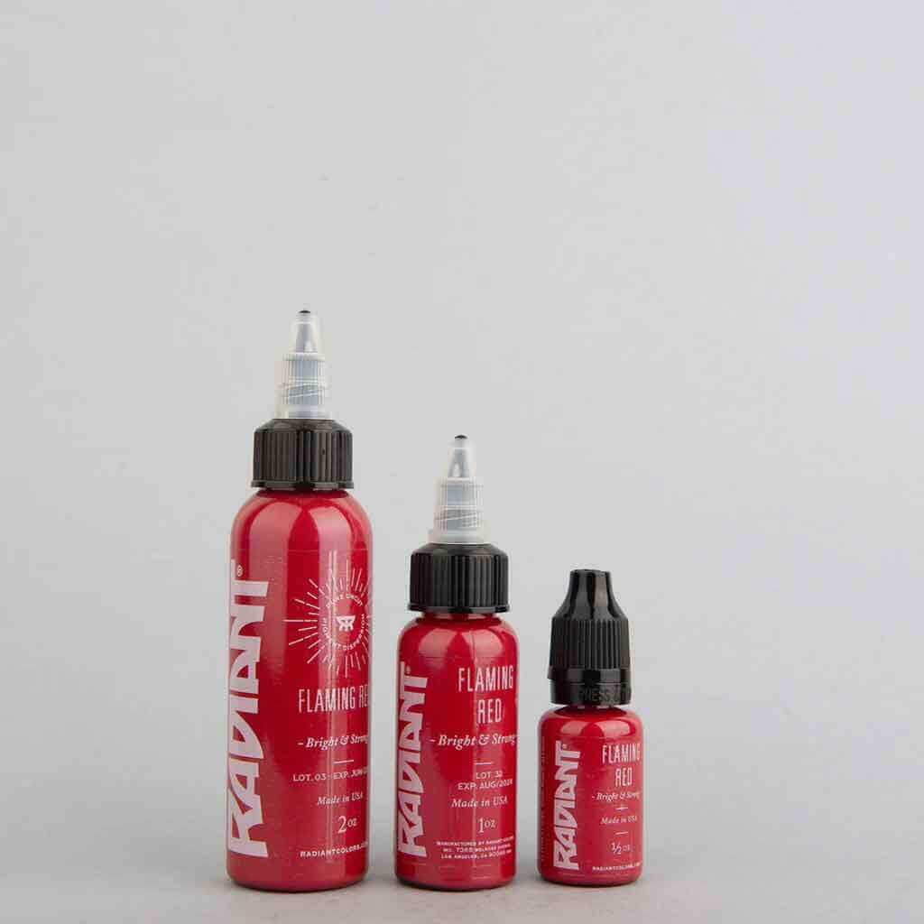 Flaming Red Radiant Tattoo Ink - 1 oz Bottle | Professional Tattoo Supplies for Artists | Perfect for Sleeves, Cover-ups & Body Art Designs
