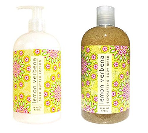 Greenwich Bay Trading Company Lemon Verbena Lotion & Body Wash Set - Botanical Scented Moisturizing & Cleansing Duo for Dry Skin - Perfect for Spa Day, Relaxation & Daily Skincare Routine