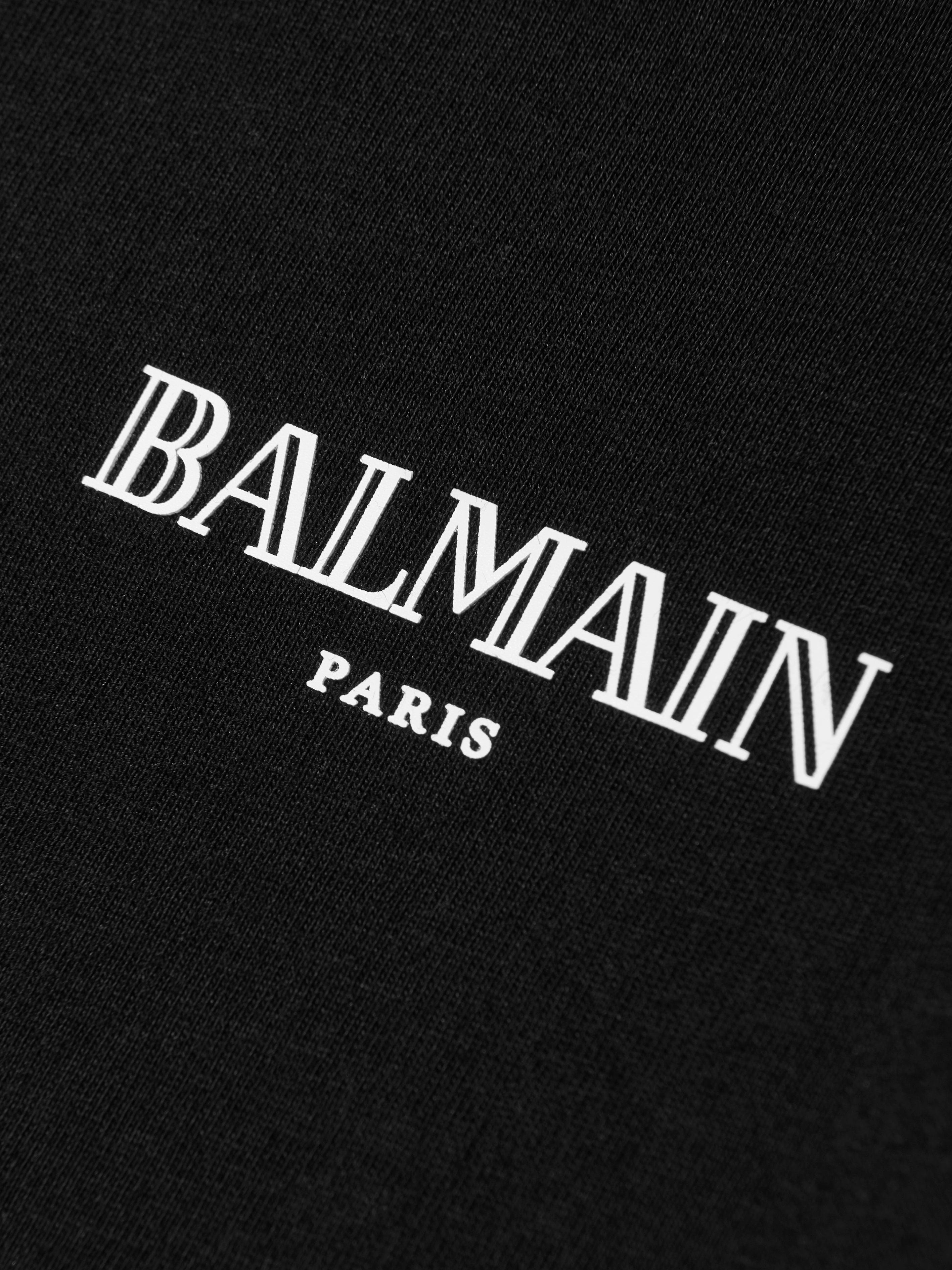 Balmain Kids Logo T-Shirt - Black Cotton Short Sleeve Tee for Boys & Girls | Casual Wear, Birthday Gifts, Family Outfits