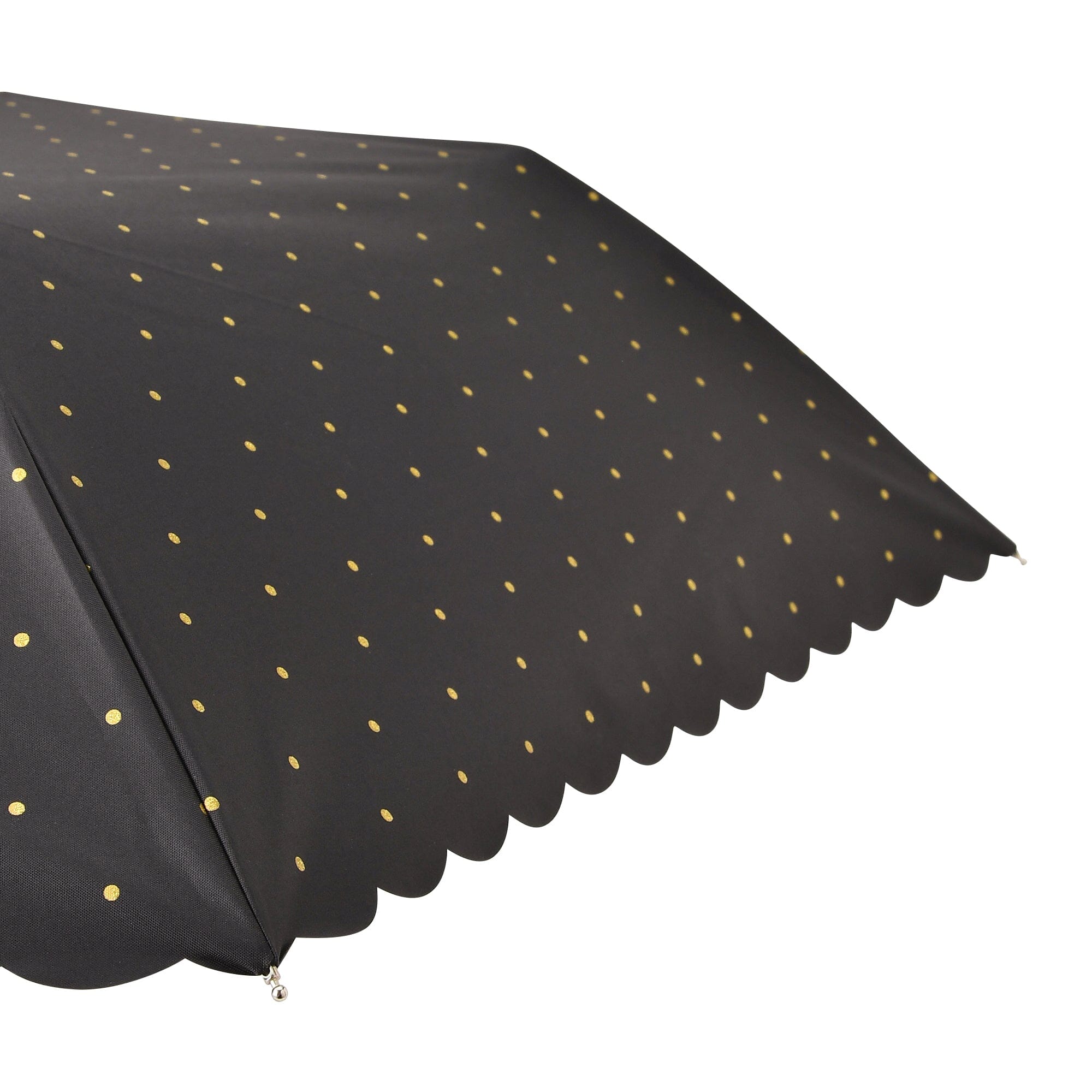 Dot Glitter Heat Cut Folding Umbrella 50cm Black - Compact UV Protection & Waterproof for Women & Men - Perfect for Sunny Days, Rainy Weather, Travel & Outdoor Activities