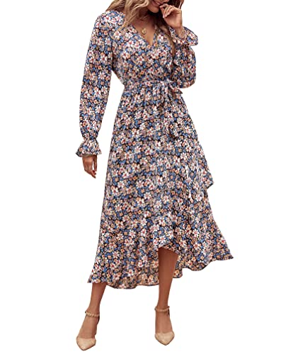 Big Floral Blue White