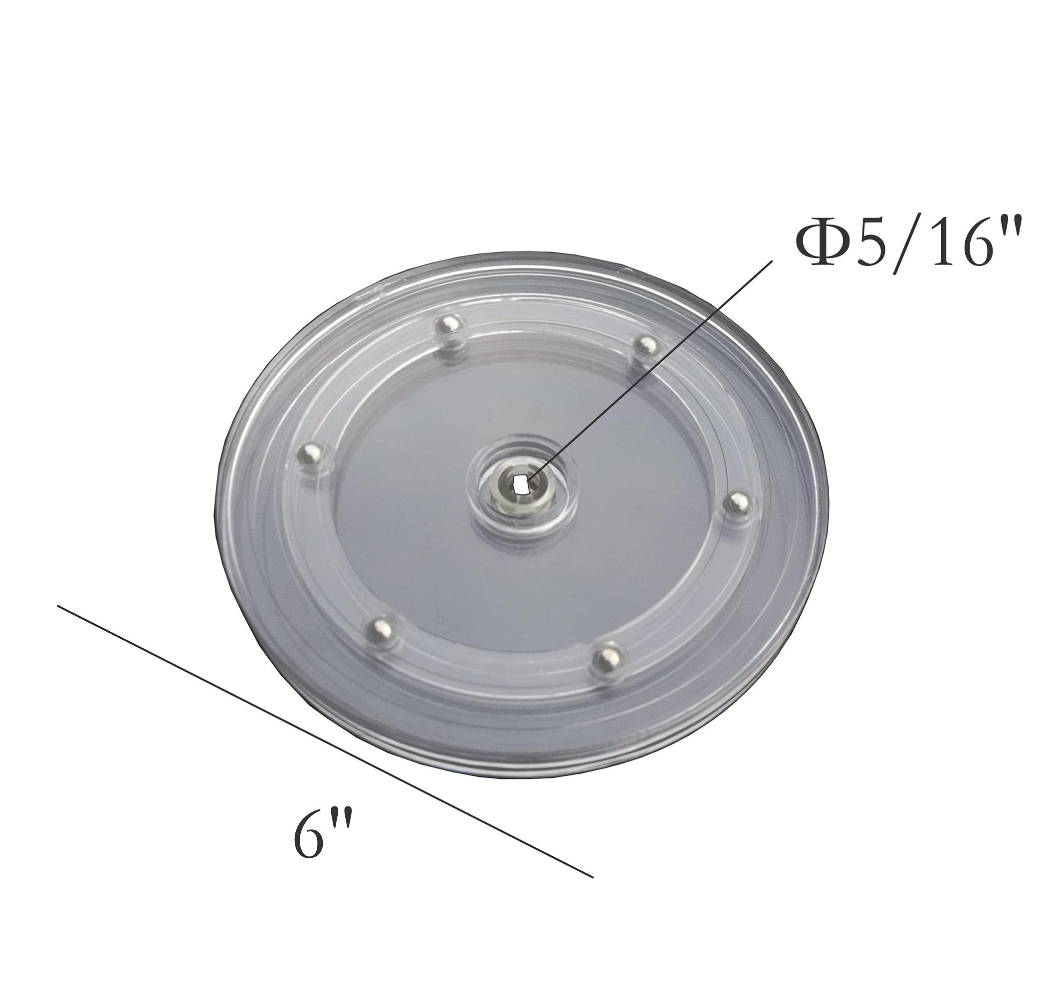 FixtureDisplays® 6 Inch Clear Plastic Spinner - Lazy Susan Turntable Organizer for Spices, Kitchen, Pantry | Perfect for Cake Decorating, Tabletop Display & Cabinet Storage