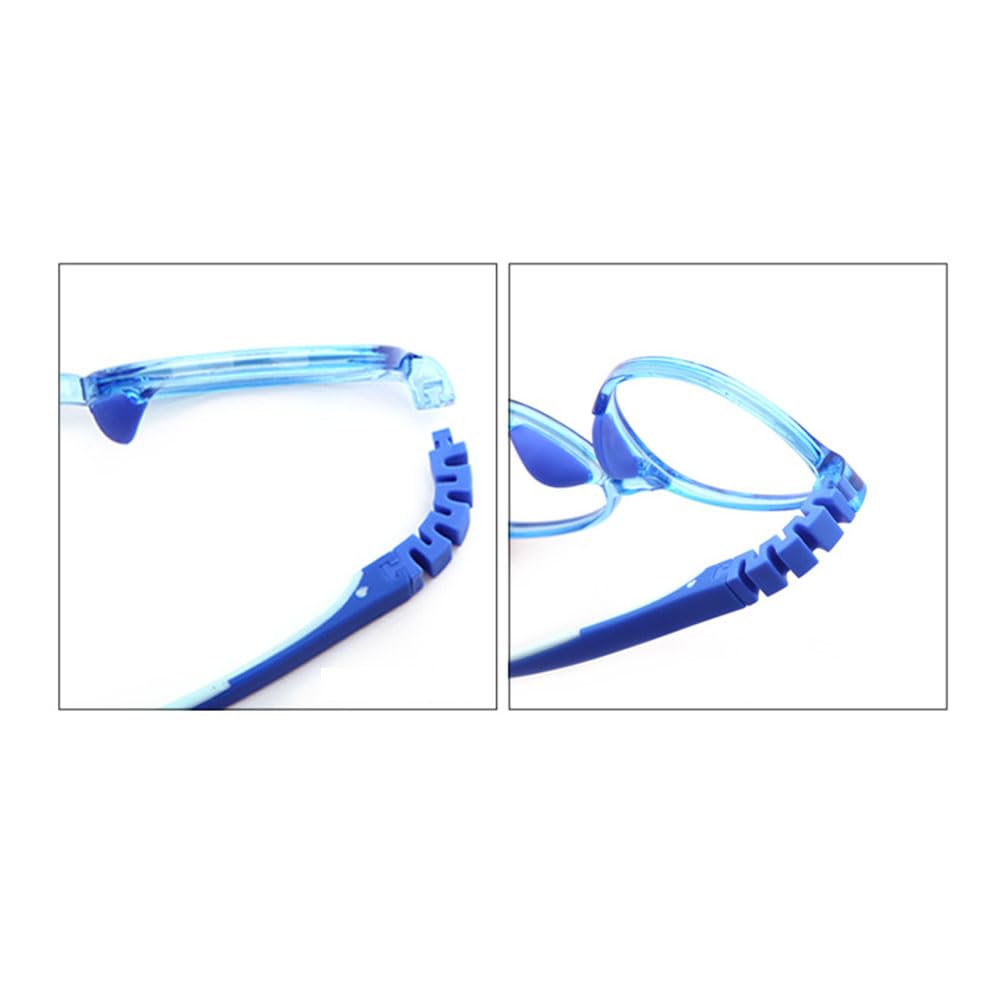 QYAJS 1 Pair Blue Silicone Replacement Eyeglass Arms for Kids - Durable Glasses Temple Frame Legs - Perfect for Children's Broken or Loose Glasses Repair, School, Sports, and Daily Wear