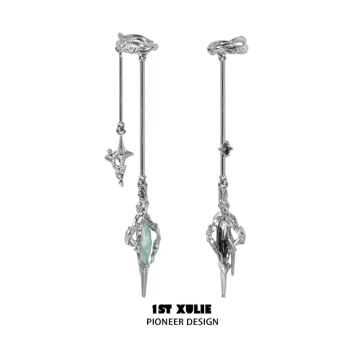 24K Gold & 18K Platinum Plated Moissanite Diamond Ear Clips - Luxury Star Trails Earrings for Women | Perfect for Weddings, Parties & Special Occasions