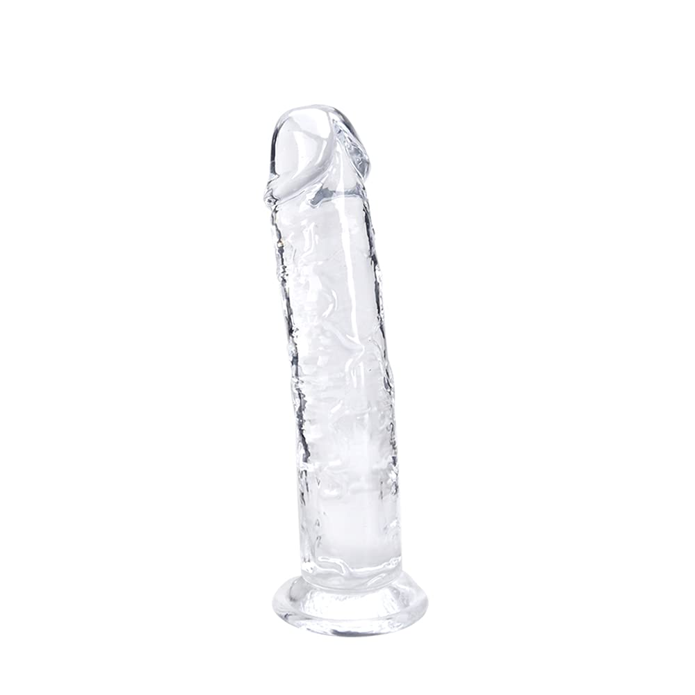 7 Inch Realistic Dildo - Soft Lifelike Beginner Sex Toy with Strong Suction Cup for Women & Men - Clear Thin Penis Design for Anal Play & Solo Pleasure - Perfect for Couples, Beginners and Adult Toy Collection - Bedroom Accessories & Sensual Enhancement