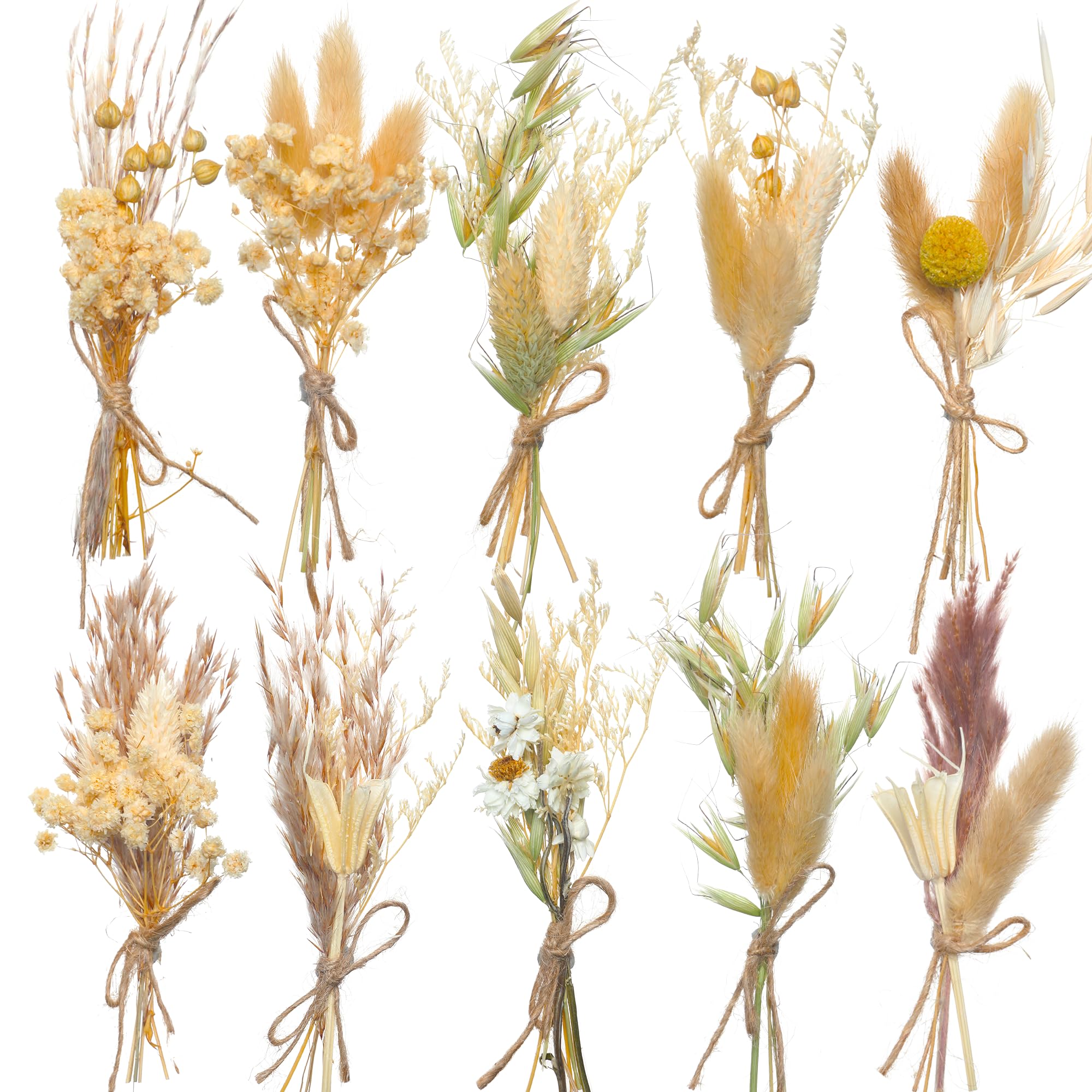 10 Pack Mini Dried Flower Bouquets - 5.5