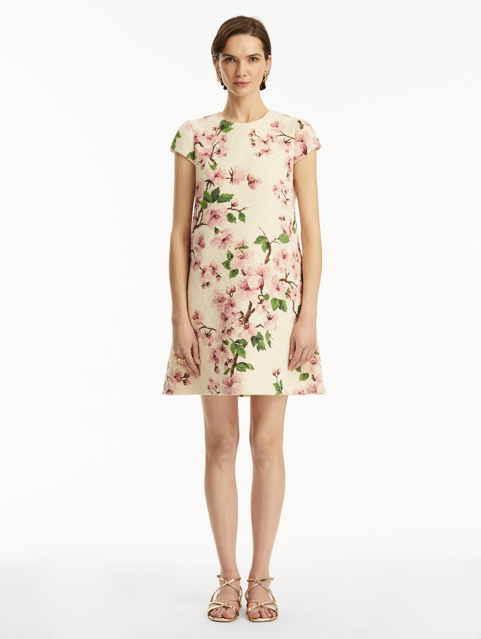 Cherry Blossom Embroidered Cap Sleeve Dress for Women - Floral Summer Dress with Japanese Style Embroidery - Perfect for Garden Parties, Tea Dates & Spring Weddings