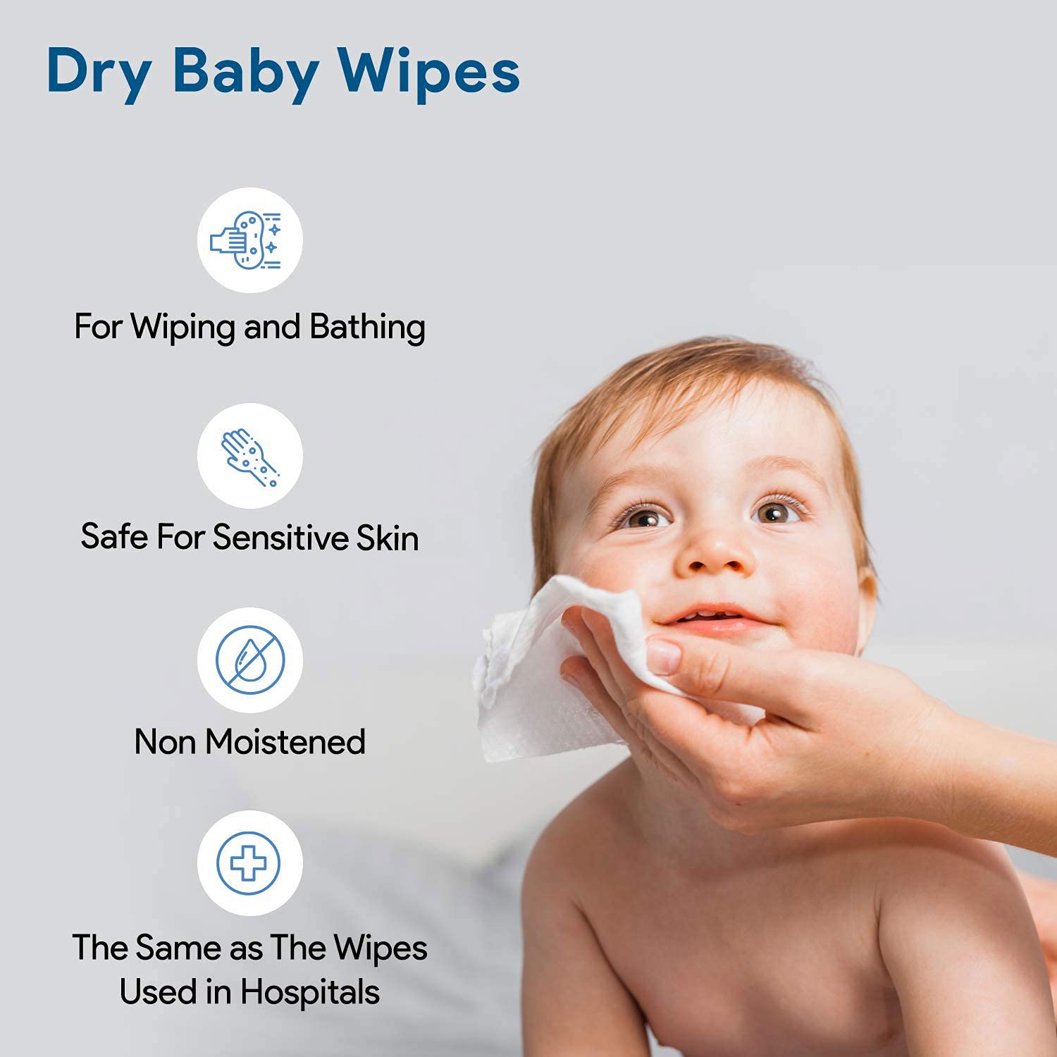 200Pcs Soft Disposable Face Towels - Hypoallergenic Dry & Wet Wipes for Sensitive Skin, 8x8 Inch Lint-Free Cotton Facial Tissues - Makeup Remover, Baby Care & Surface Cleaning - Perfect for Travel, Gym & Daily Skincare Routine