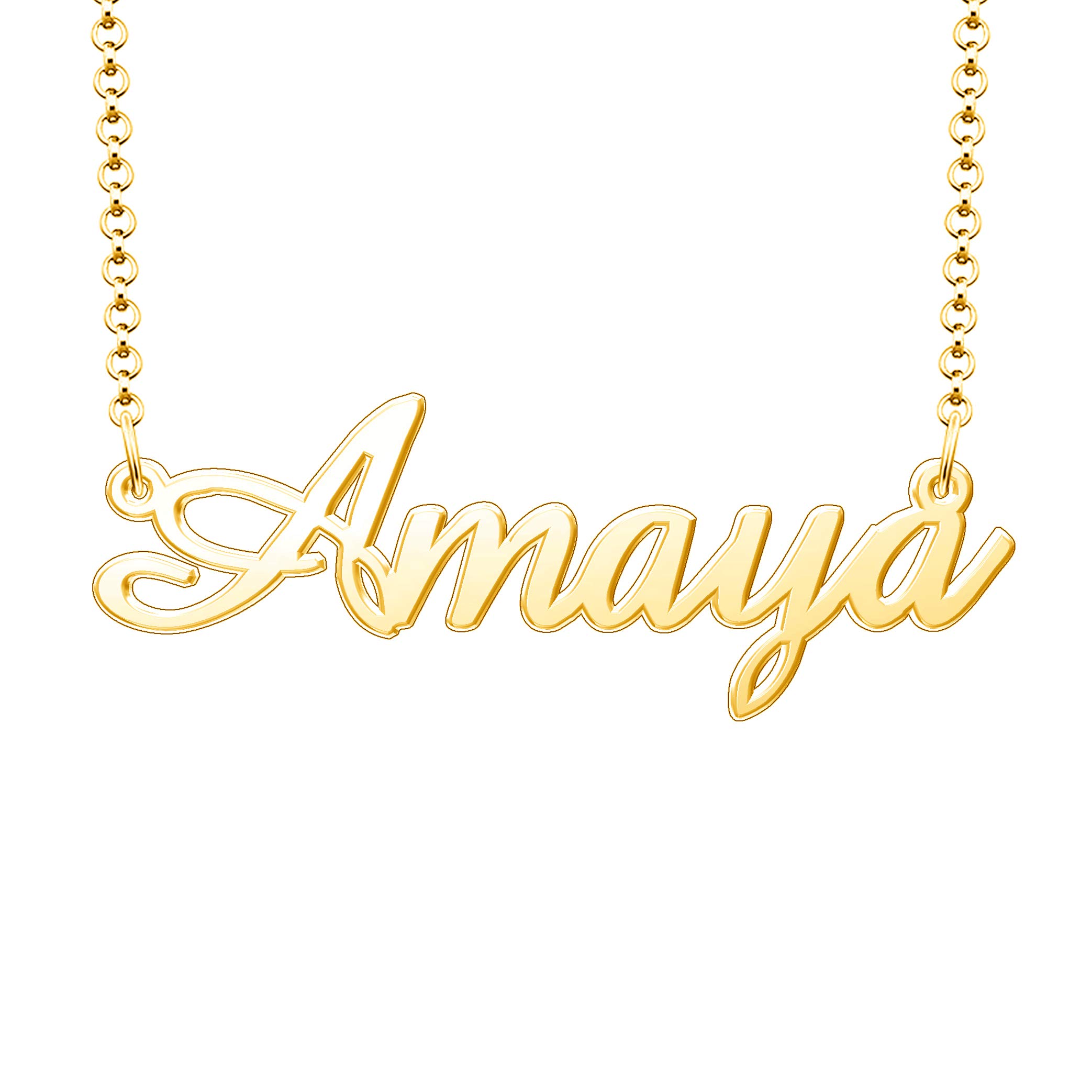 Personalized Sterling Silver Amaya Name Necklace for Women - Custom Engraved Jewelry Gift for Birthday, Anniversary & Valentine's Day