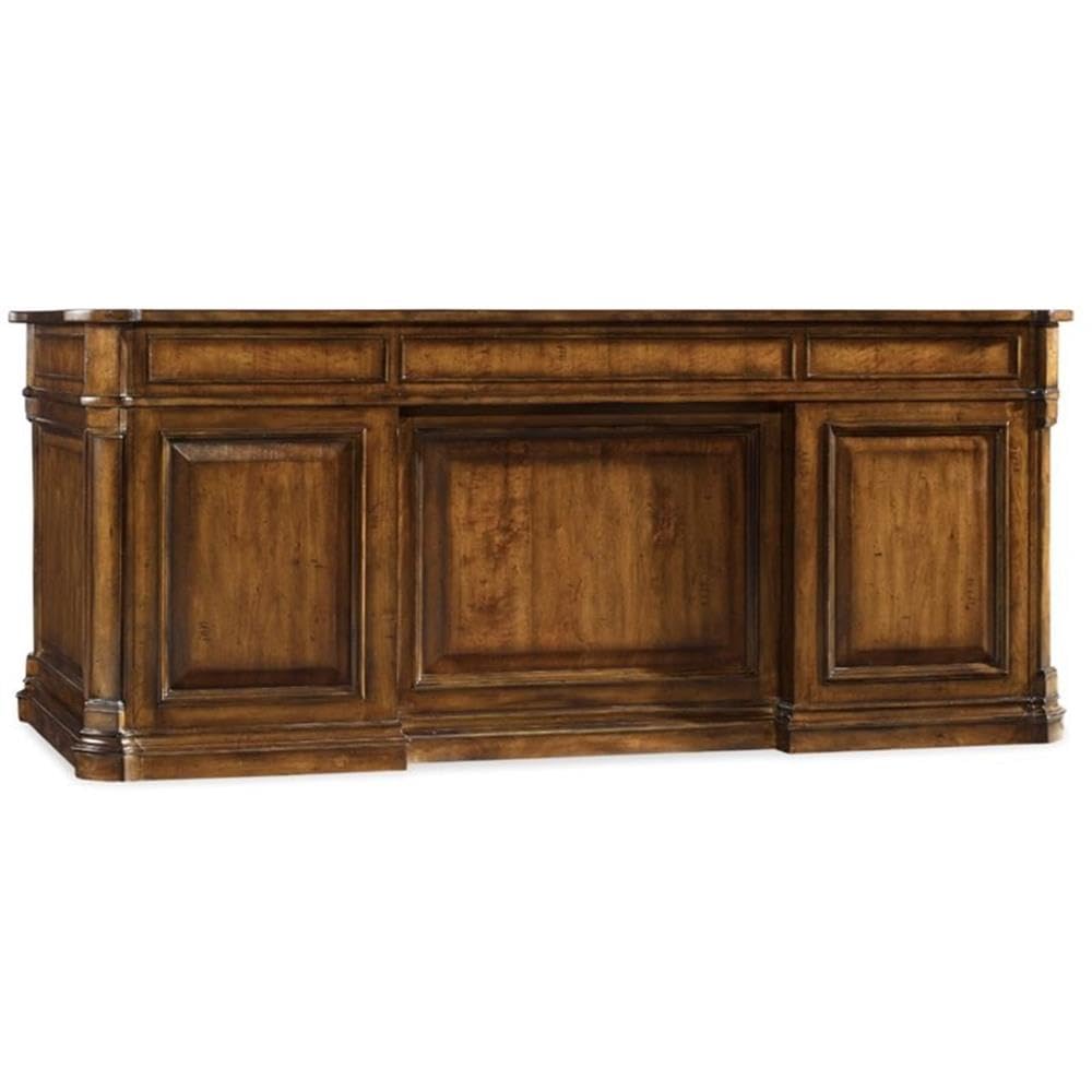 Hooker Furniture Tynecastle Executive Desk - Medium Brown Wood Grain Finish - Home Office & Workspace Solution for Professionals