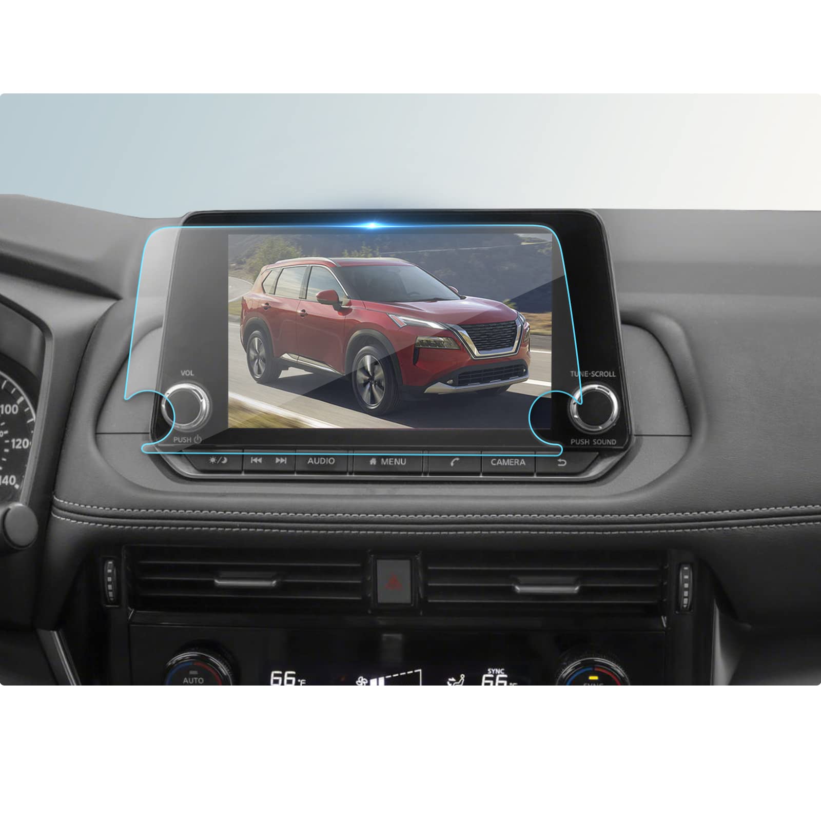 BIBIBO Tempered Glass Screen Protector for 2021-2025 Nissan Rogue (S/SV/SL) - 8