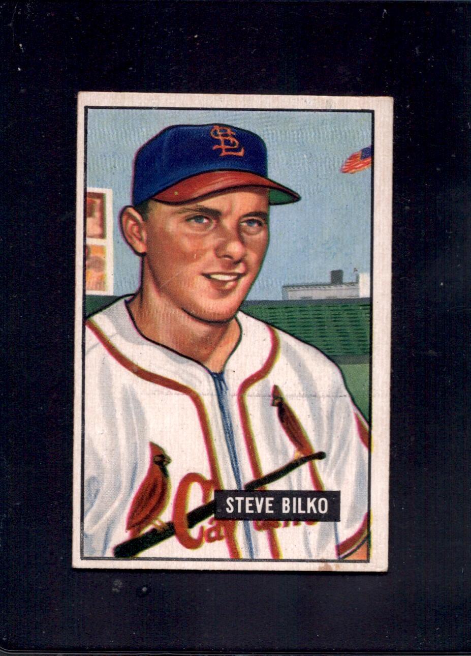 1951 Steve Bilko Bowman #265 St. Louis Cardinals Rookie Baseball Card - Vintage Collectible for Sports Memorabilia Enthusiasts