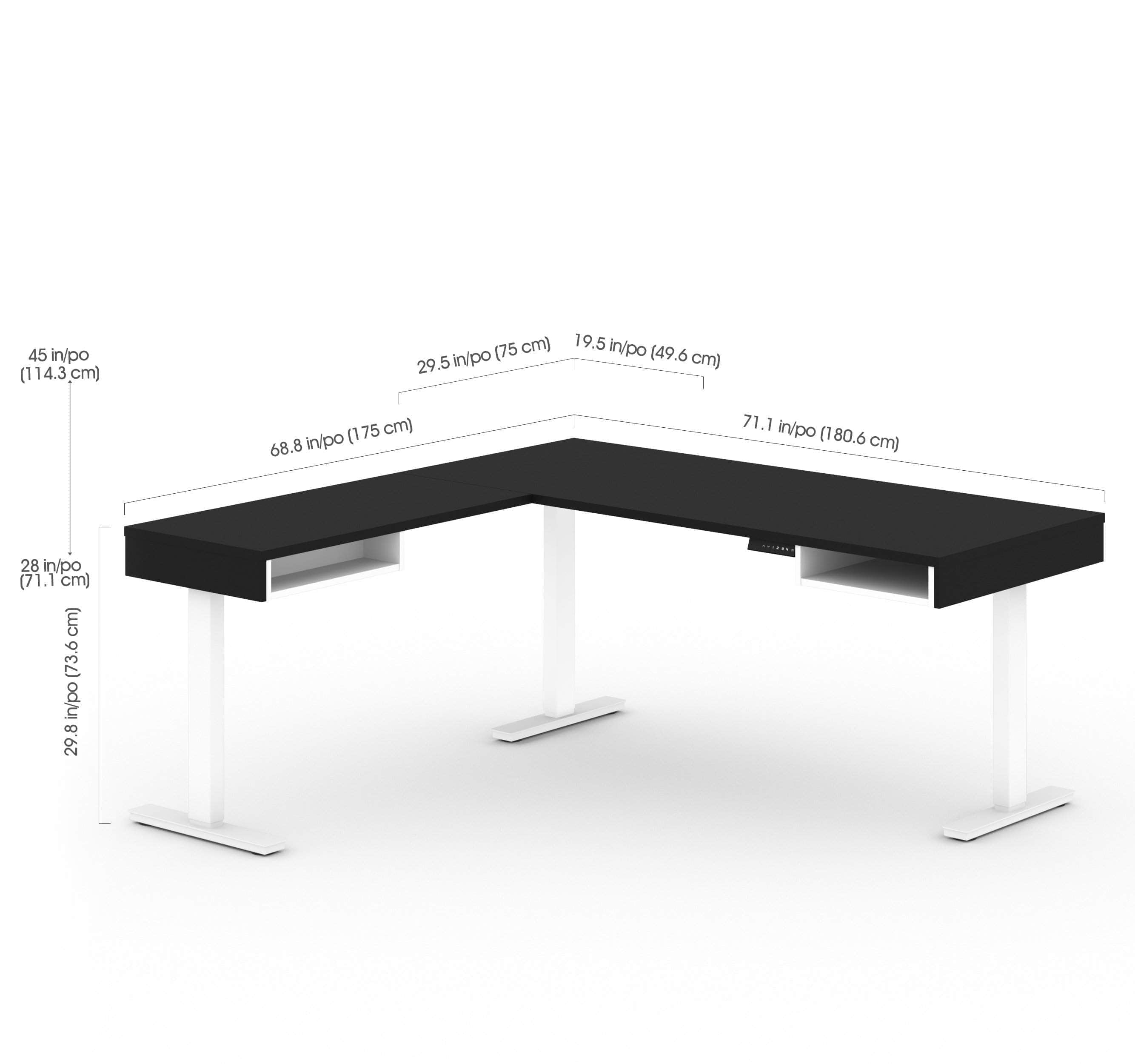 Viva 2-Piece L-Shaped Standing Desk & Credenza Set - 2 Color Options | Home Office & Workspace Solution