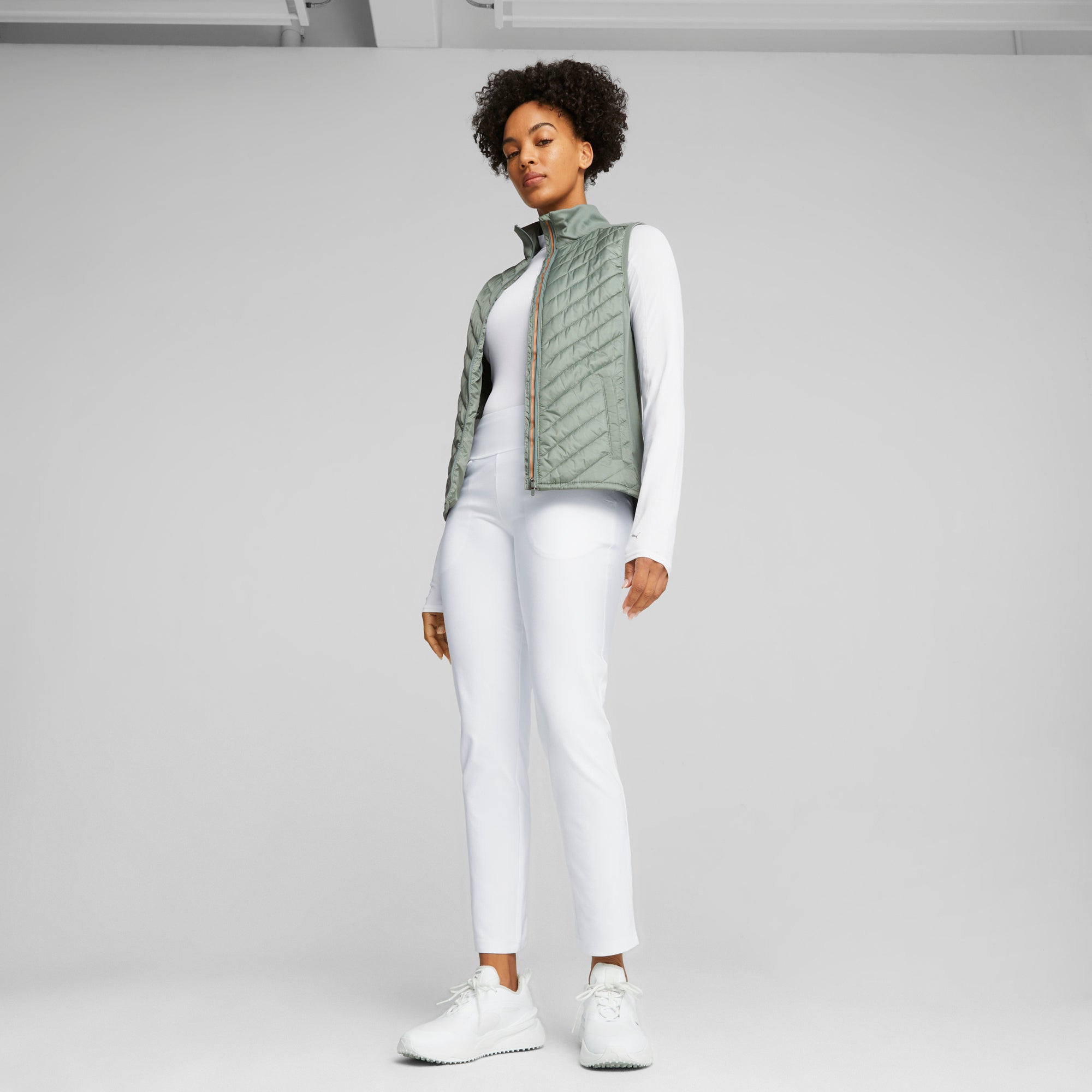 Women's Lightweight Frost Quilted Golf Vest - Windproof & Warm Winter Puffer Vest for Outdoor Sports, Golfing, Hiking & Casual Wear