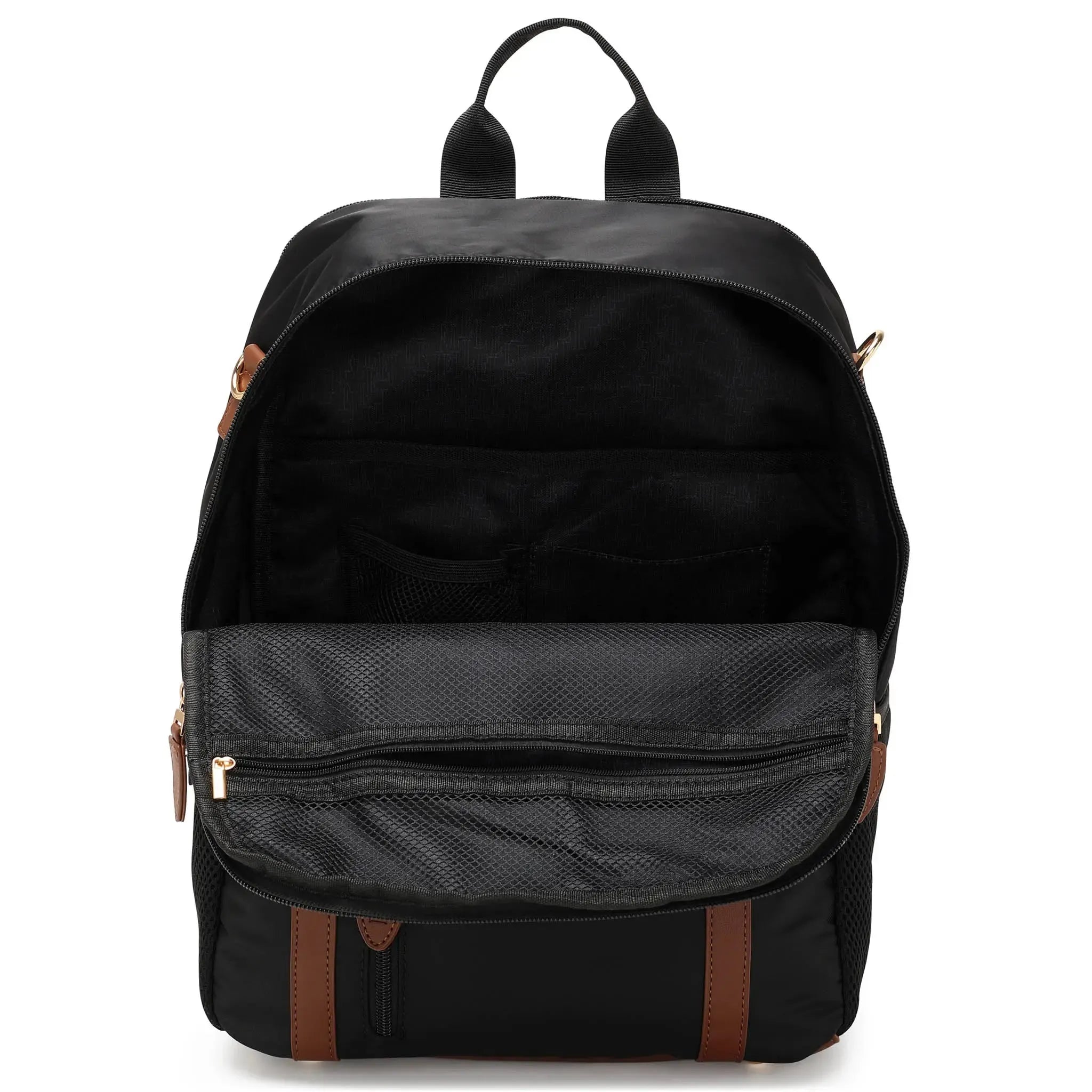 Premium 18L Twill & Vegan Leather Backpack for Travel, Work & College - Stylish Water-Resistant Laptop Bag with USB Charging Port | Perfect for Commuting, Business Trips & Campus Life