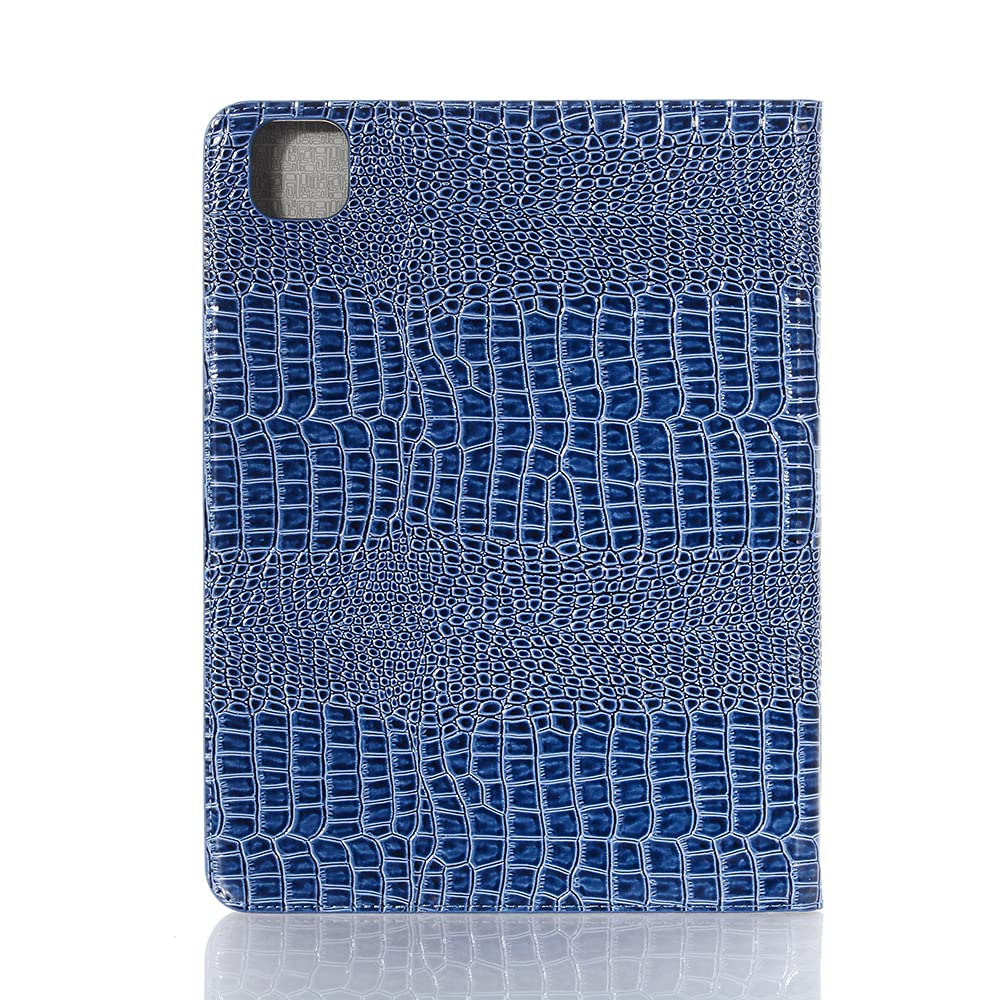 Premium Crocodile Pattern iPad Pro 11 Case (6th/5th/4th/3rd Gen) & iPad Air 11 Case (6th/5th/4th Gen) - Synthetic Leather Folio Cover with Auto Sleep/Wake, Card Slots & Apple Pencil Holder - Elegant Blue - Perfect for Work, Travel & Daily Use