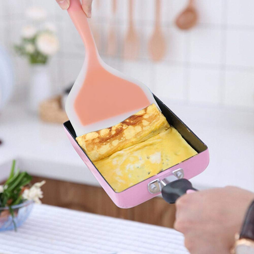 Agatige Silicone Cooking Spatula - Heat Resistant Non-Stick Kitchen Turner for Baking, Frying & Mixing - 10.2x4.7 Inch Wide Pancake & Fish Spatula - Perfect for Eggs, Pancakes, Cookies & Stirring Sauces