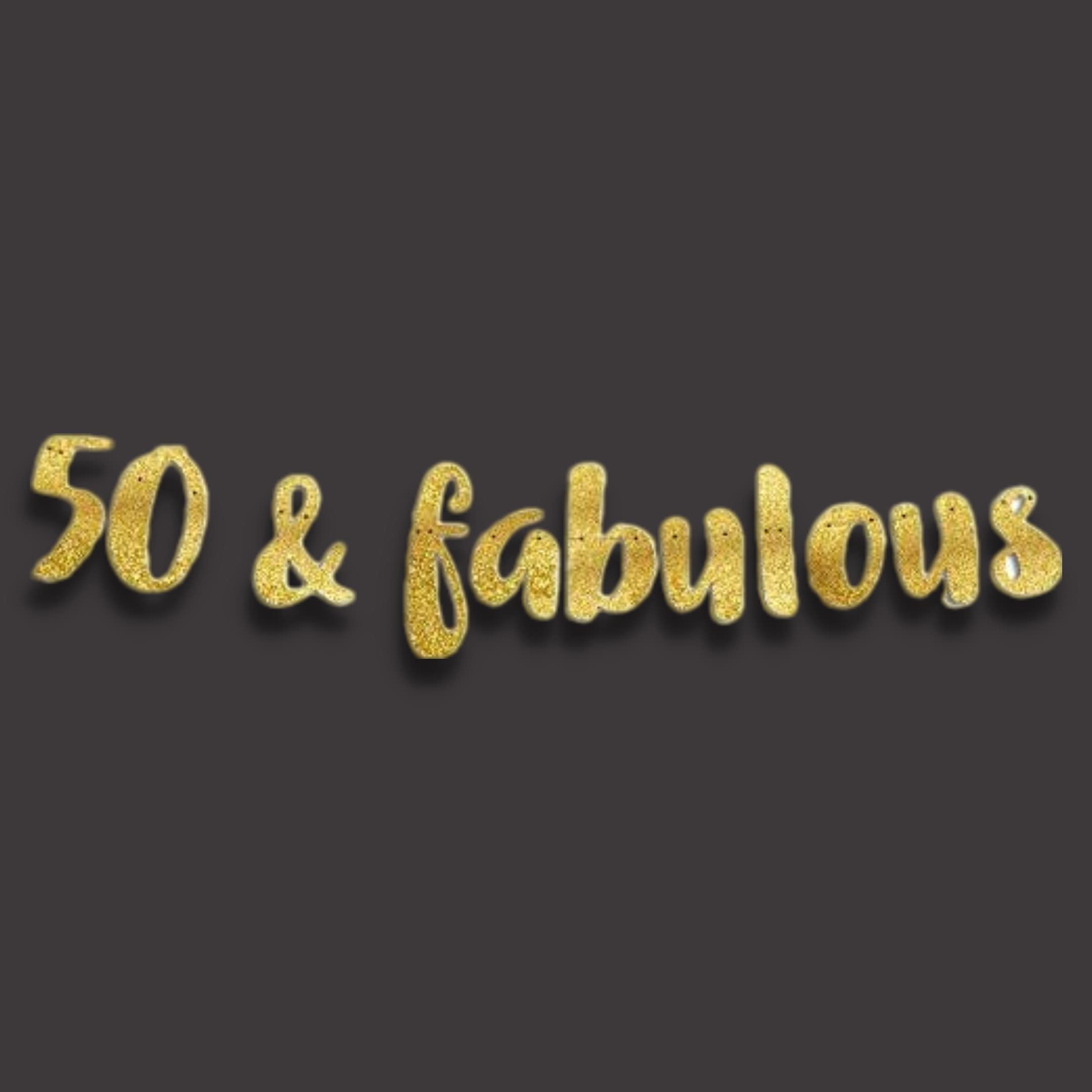 Tiny Miracles 50 & Fabulous Gold Glitter Banner - Happy 50th Birthday Party Decorations - Golden Anniversary Sign for 50th Wedding - Milestone Celebration Supplies - Perfect for Birthday Parties, Anniversary Events & Special Occasions