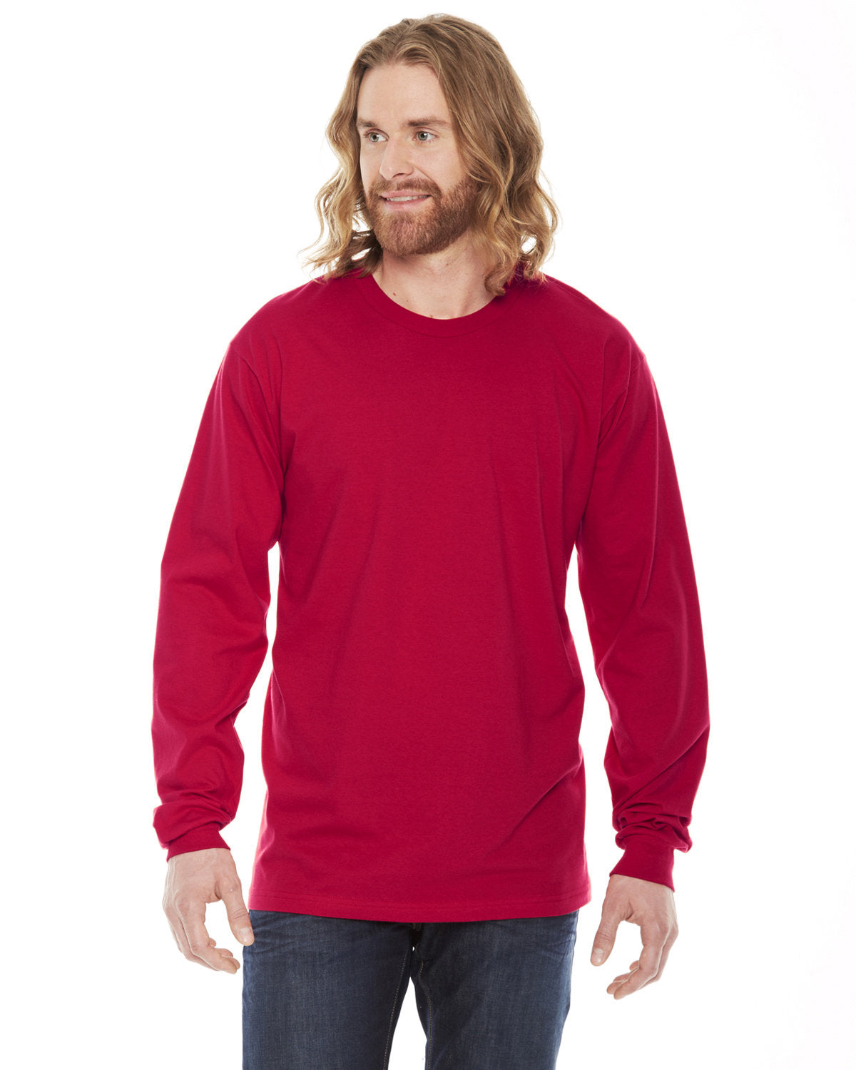 American Apparel 2007W Unisex Fine Jersey Long Sleeve T-Shirt - Soft Cotton Crewneck Tee for Men & Women - Casual Wear, Layering, Workout, Everyday Comfort