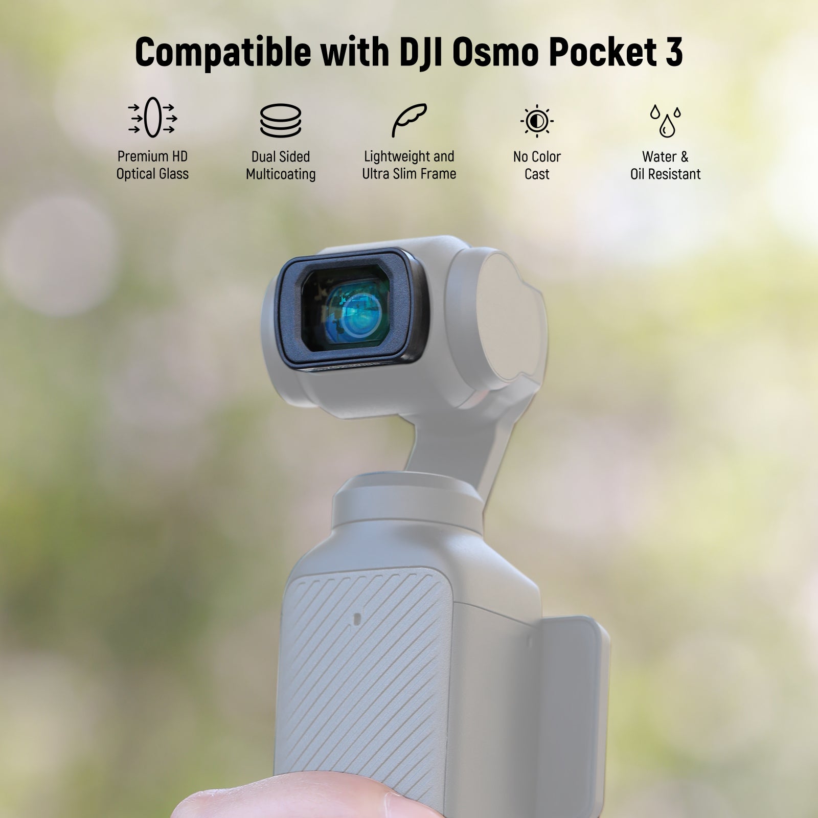 NEEWER FL B34 0.75X Wide Angle & 2X Macro Lens Kit for DJI Osmo Pocket 3 - Enhance Your Vlogging and Close-Up Photography (Perfect for Travel, Nature Shots & Product Videos)
